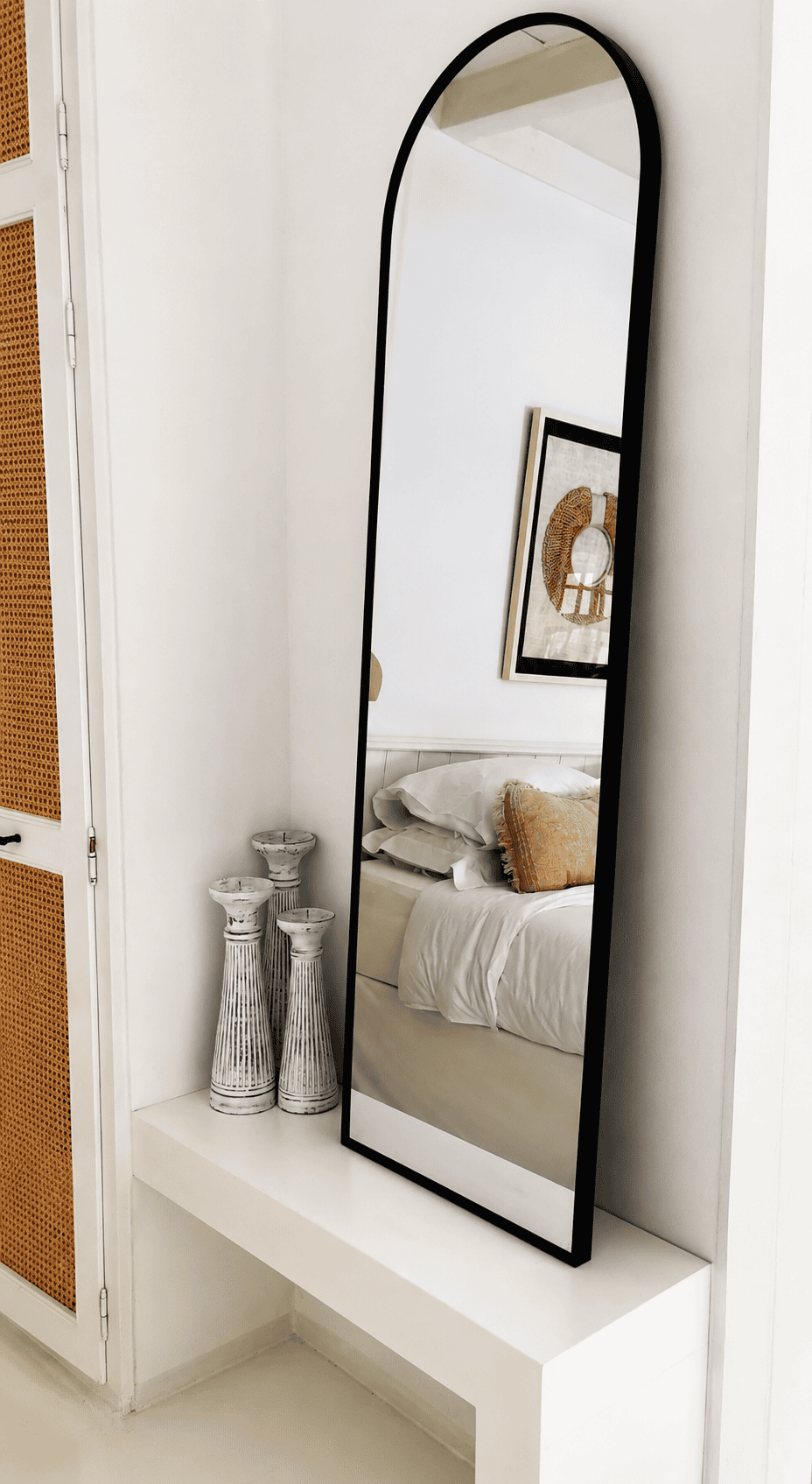 a mirror is on a wall