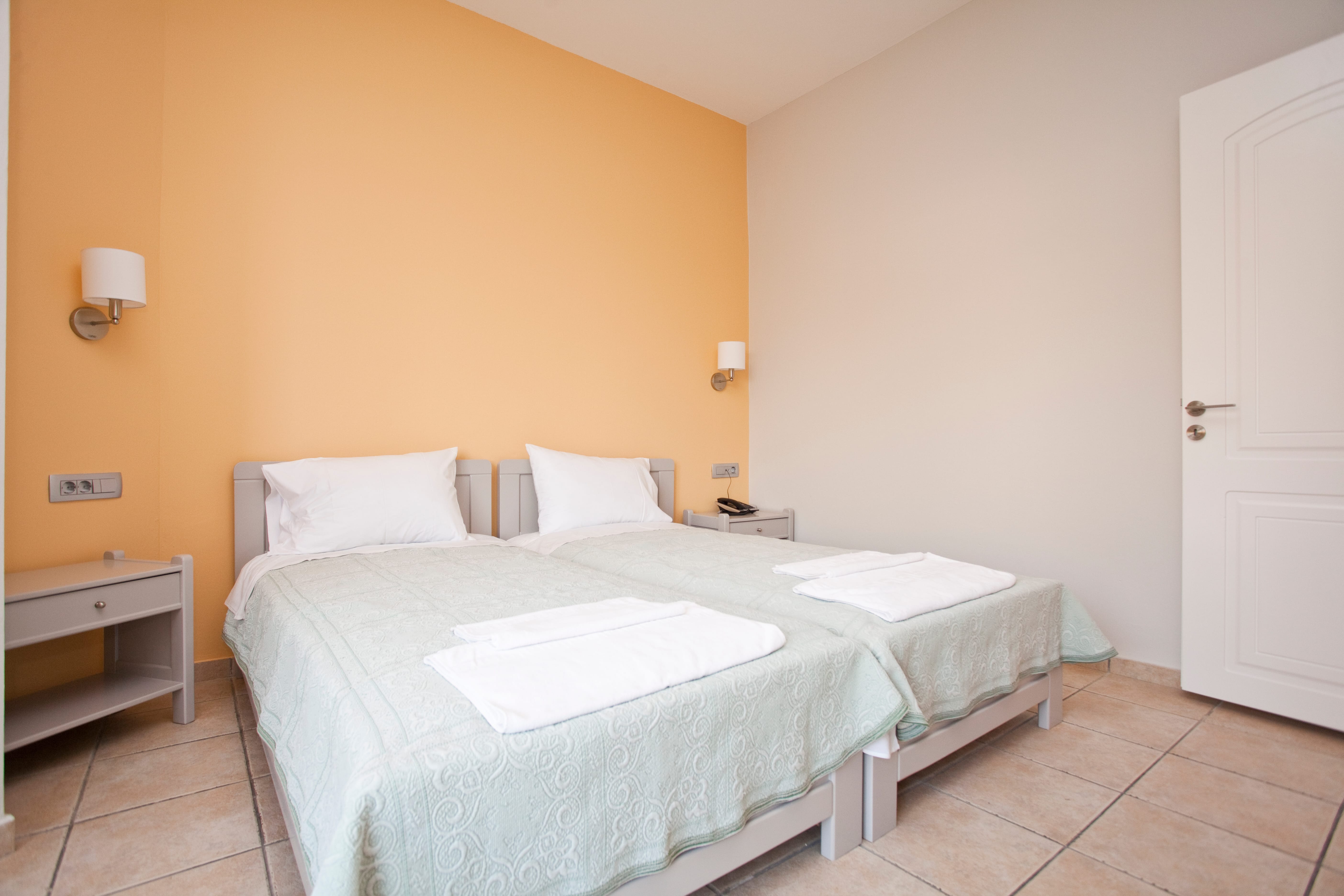 a bed in a room