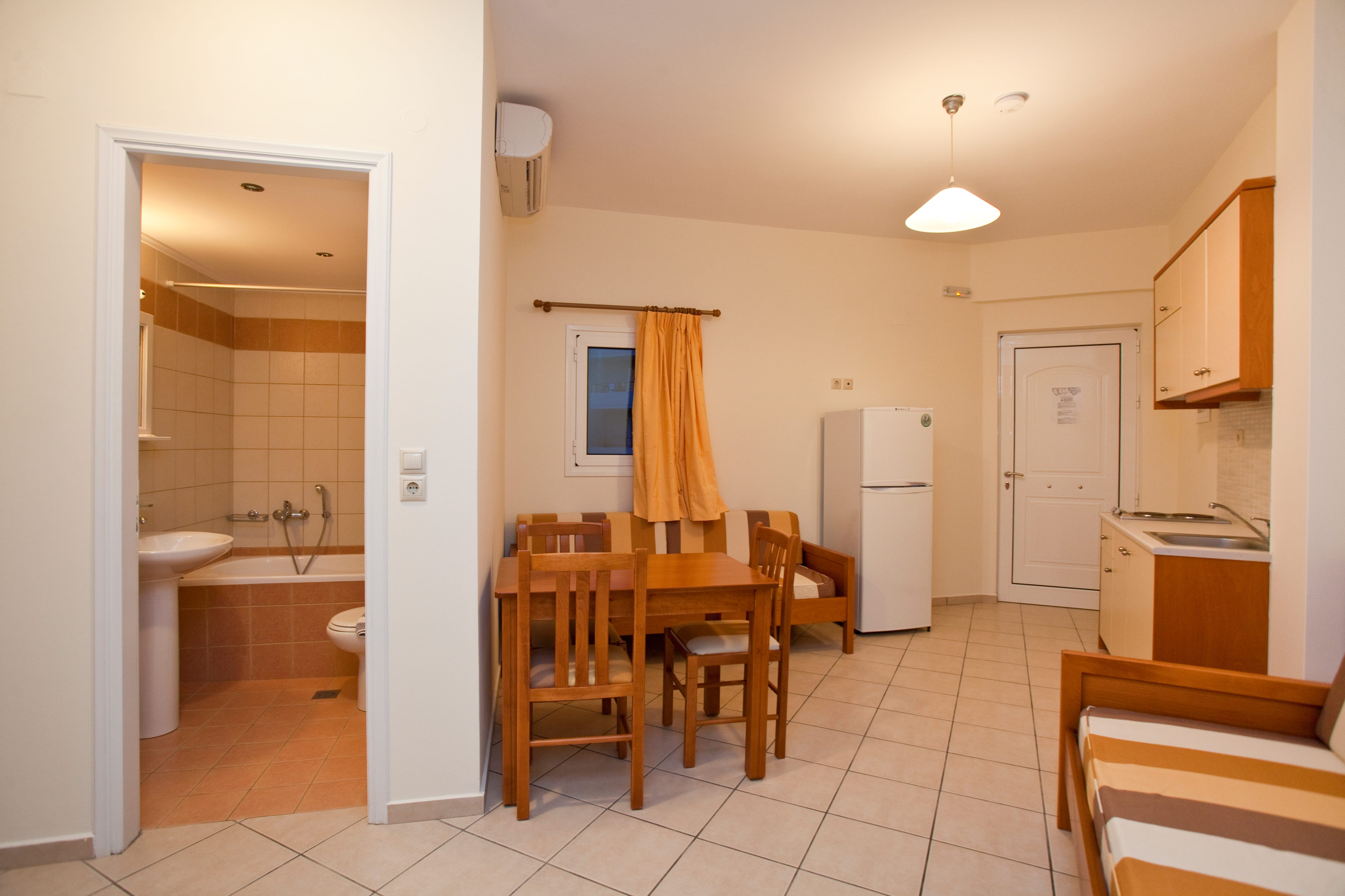 a kitchen and dining room