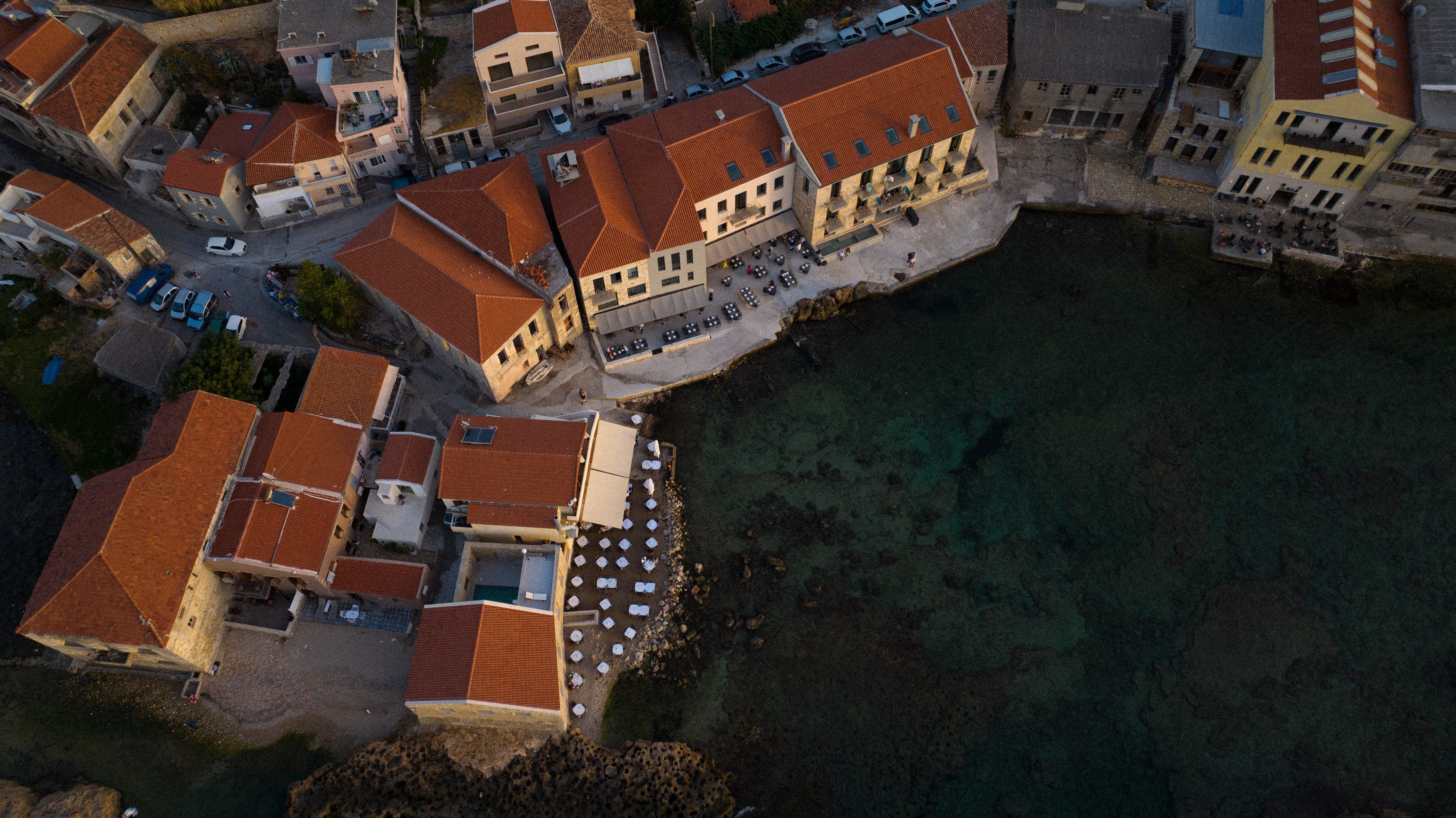 aerial view of a town