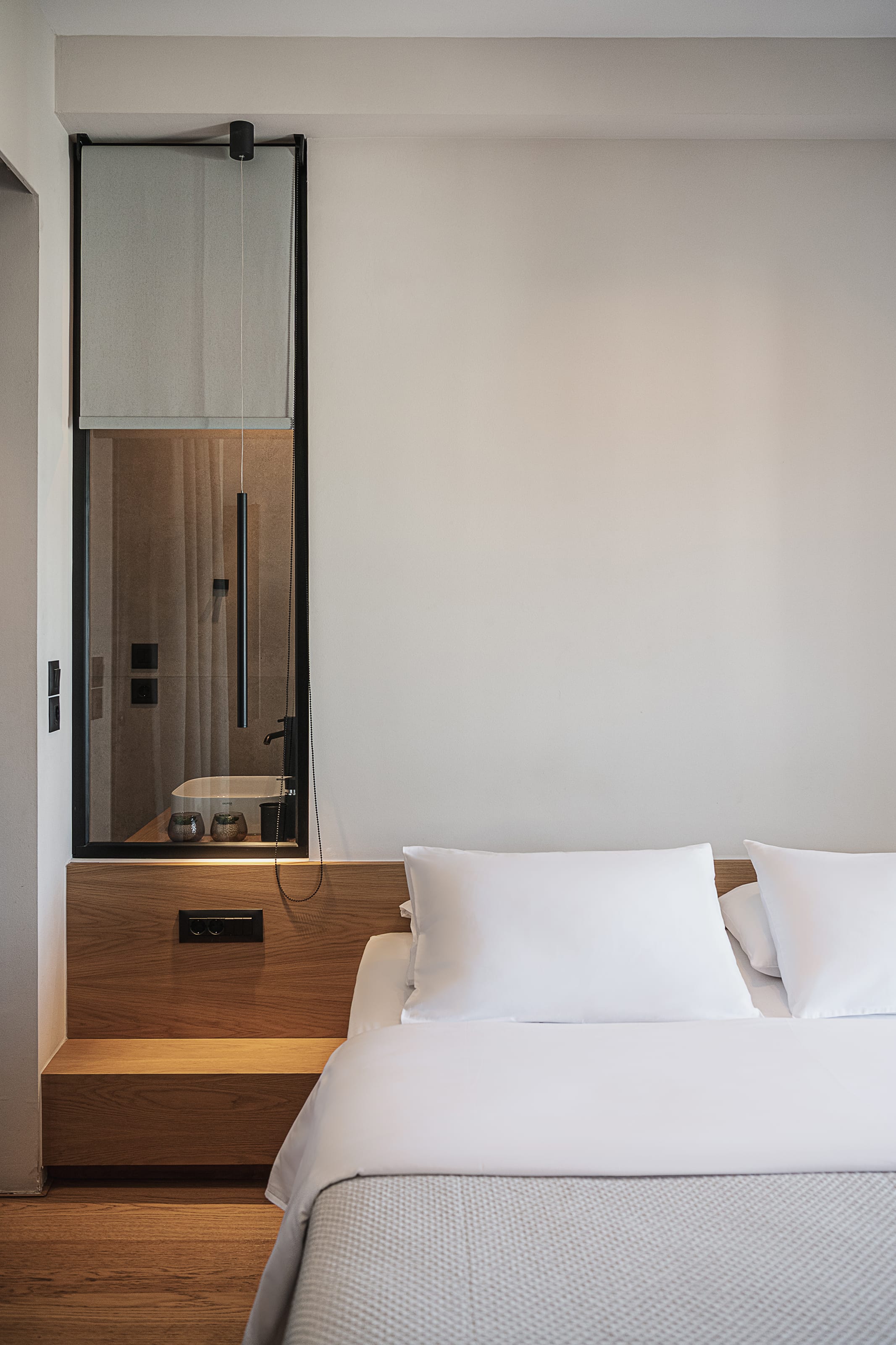 a bed in a room