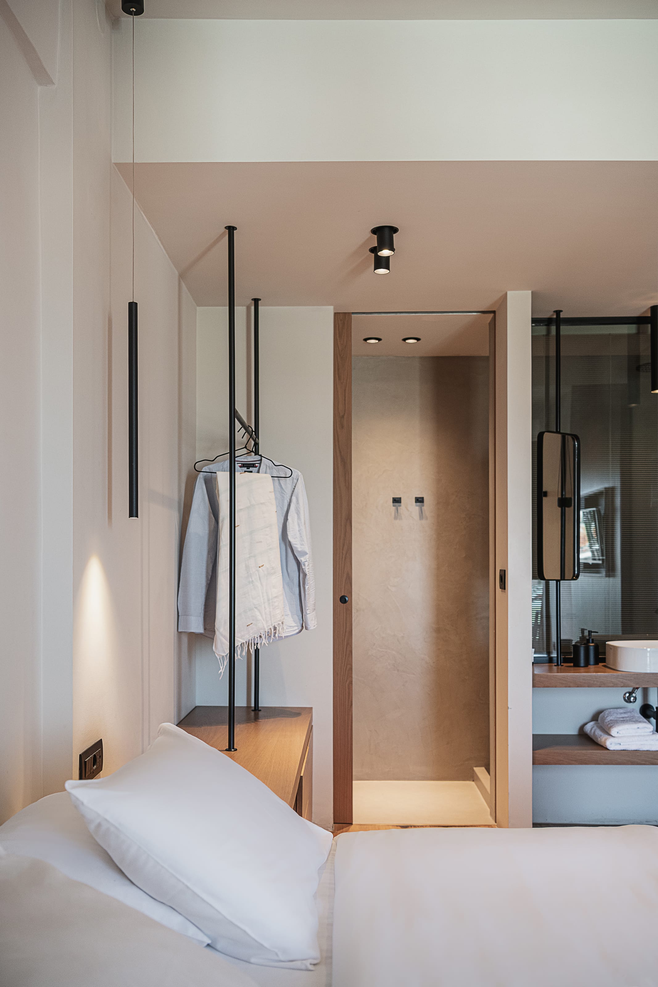 a bed and a closet