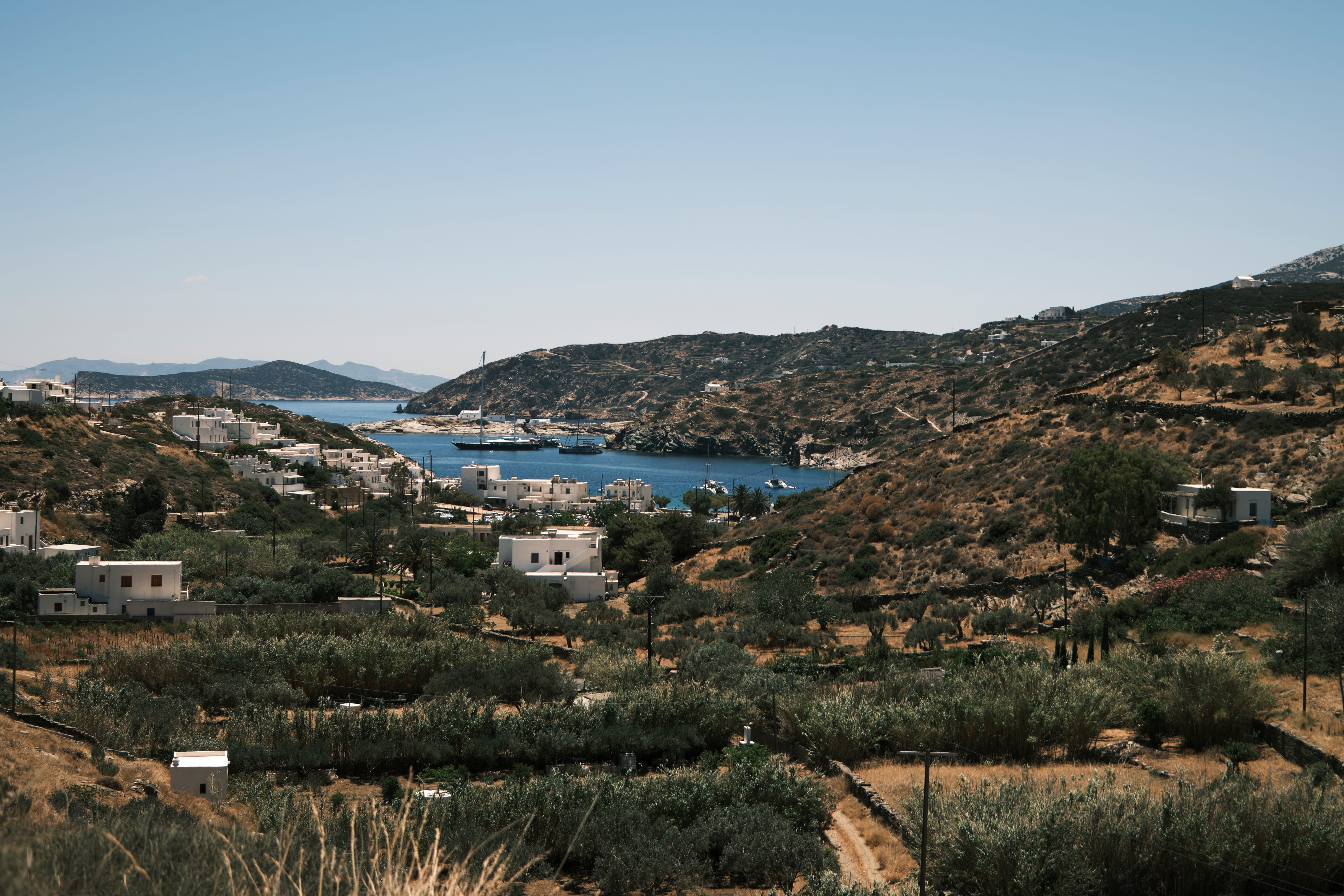 a view of a body of water from a hill