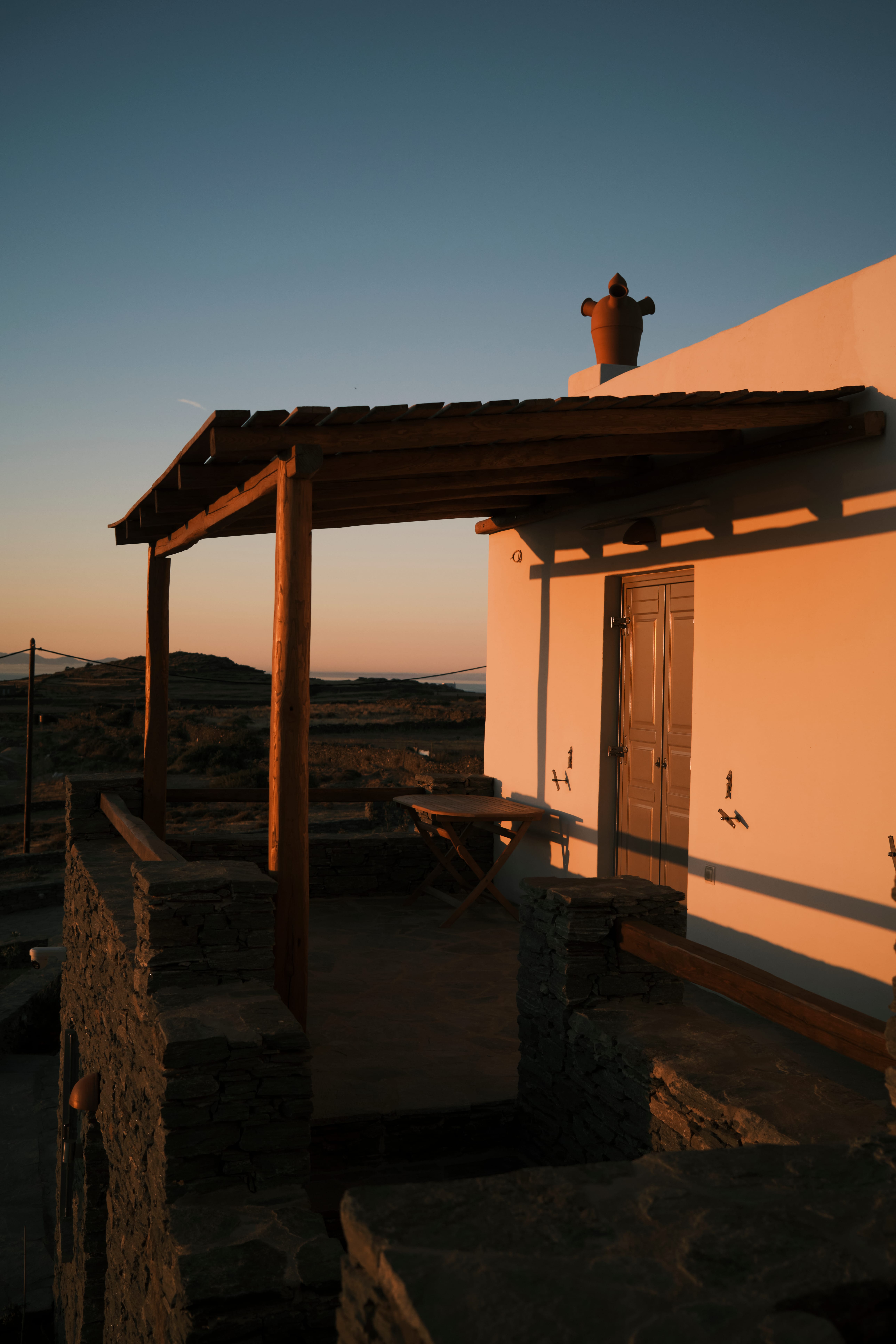 a building with a wooden roof
