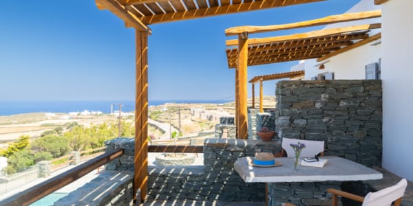 a table and chairs on a patio