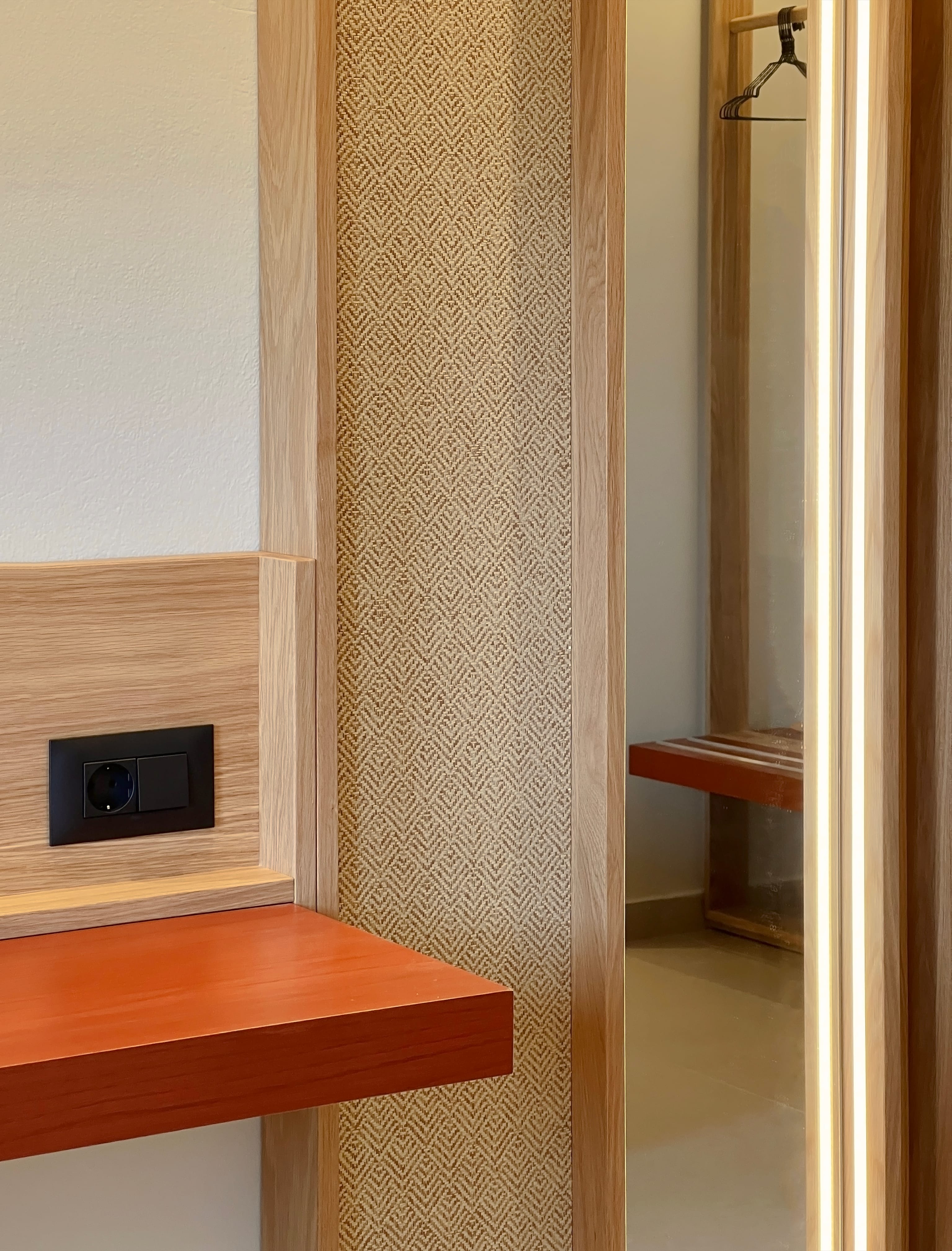 a desk in a room