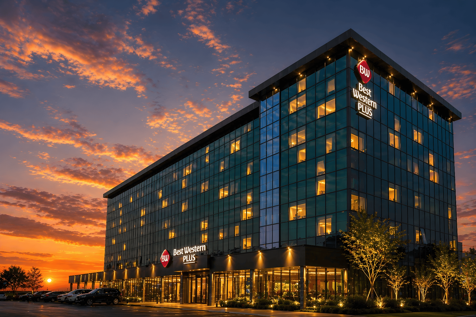 a building with many windows