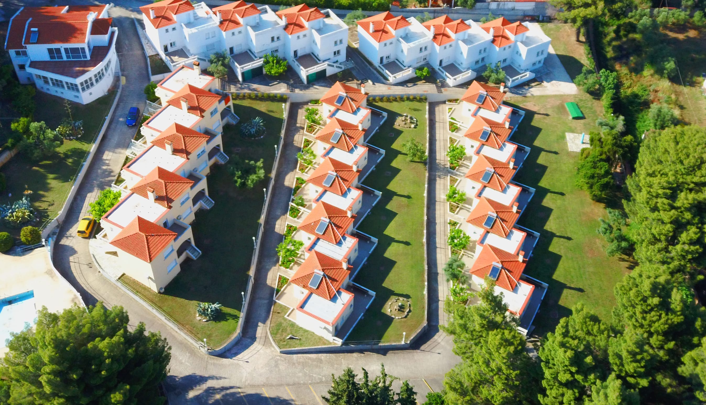 aerial view of a group of houses