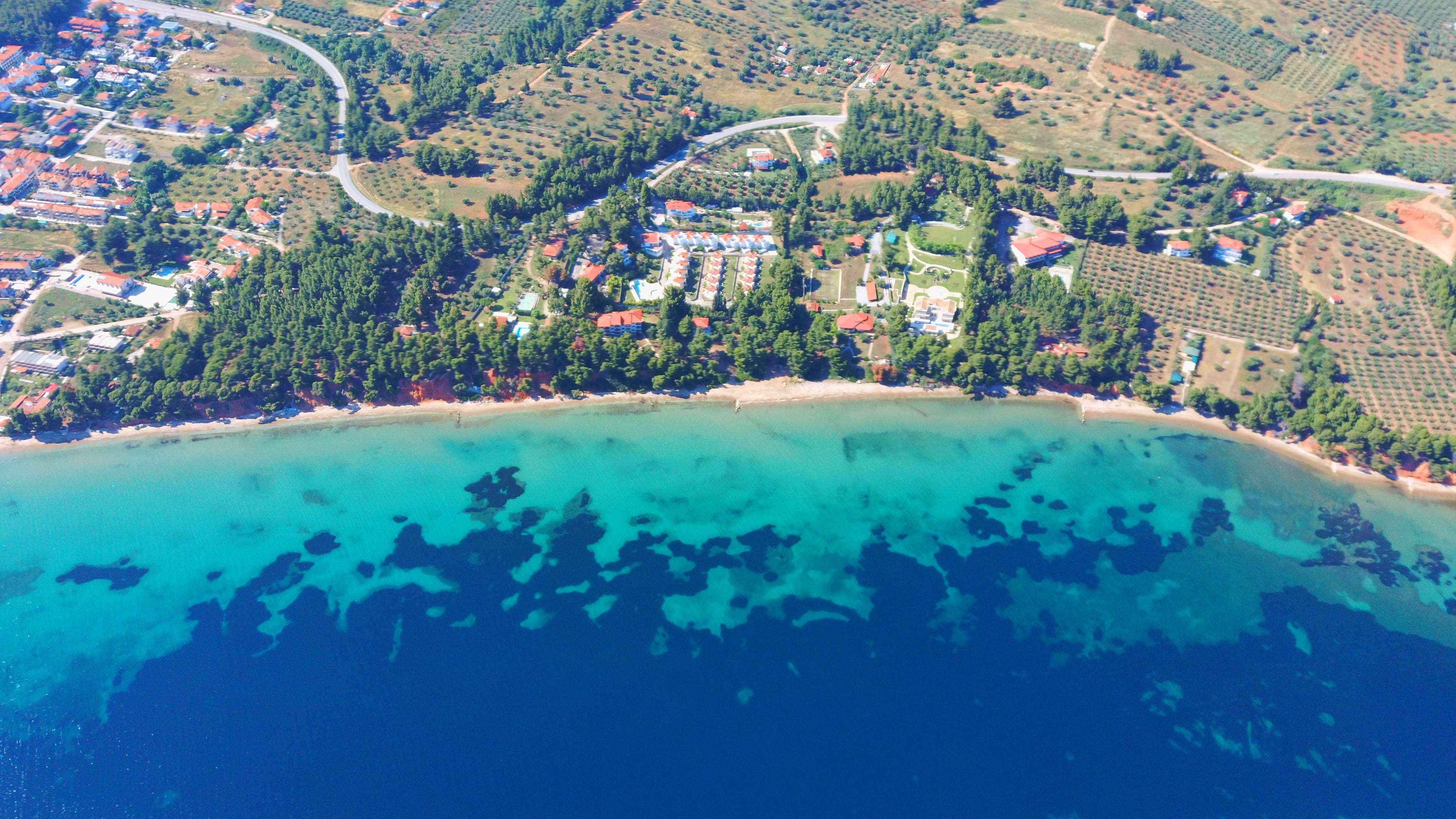 an aerial view of a beach