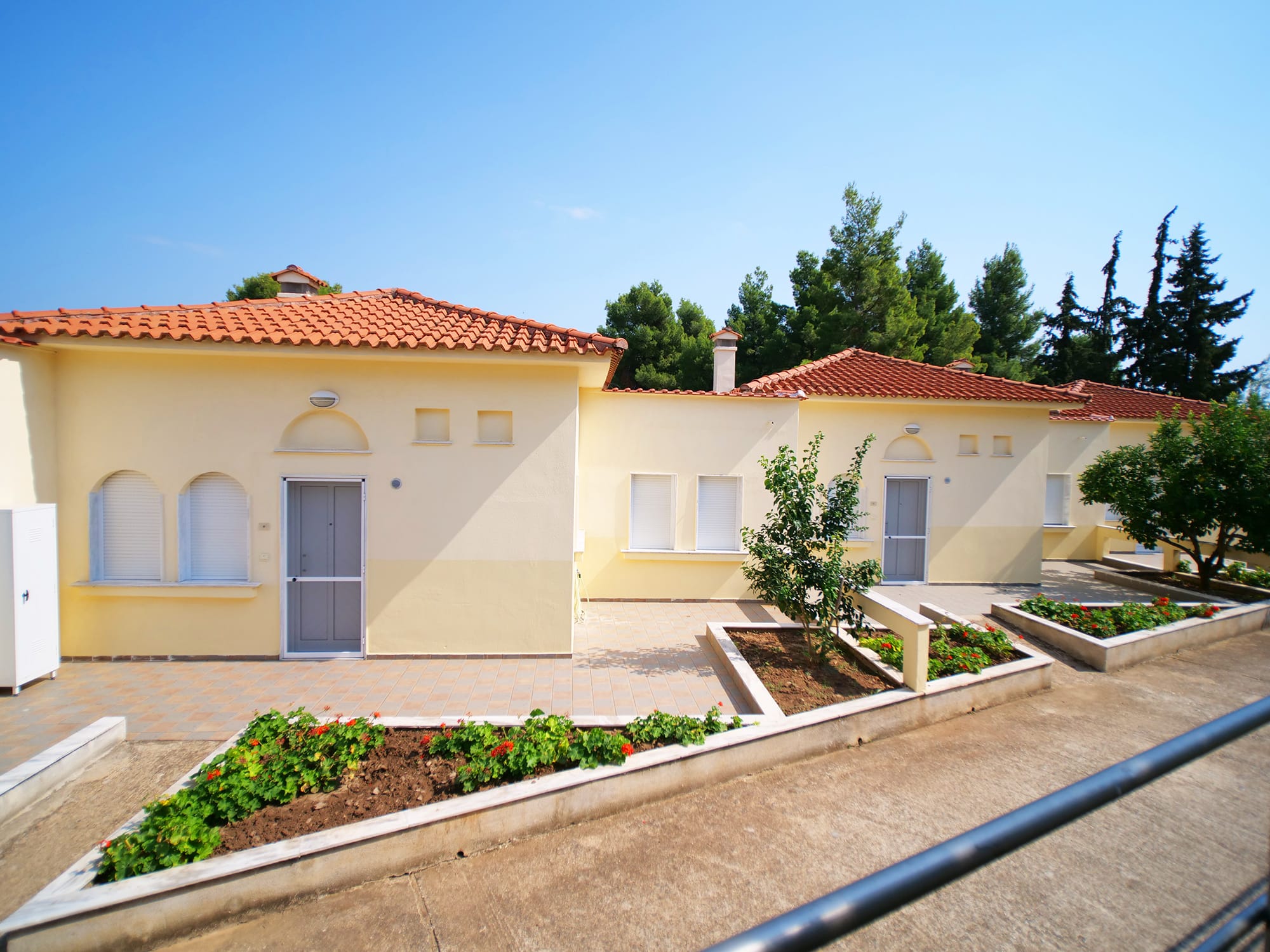 a long shot of a house