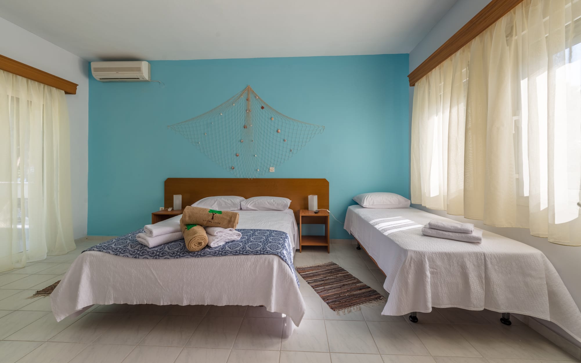 a room with two beds