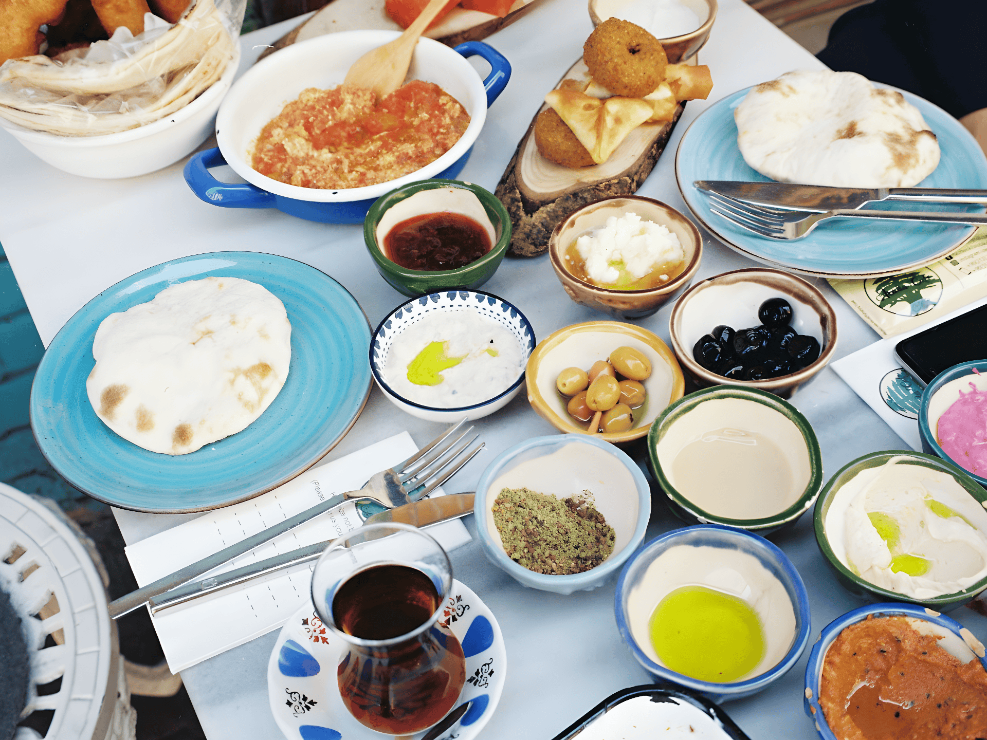 a table full of food