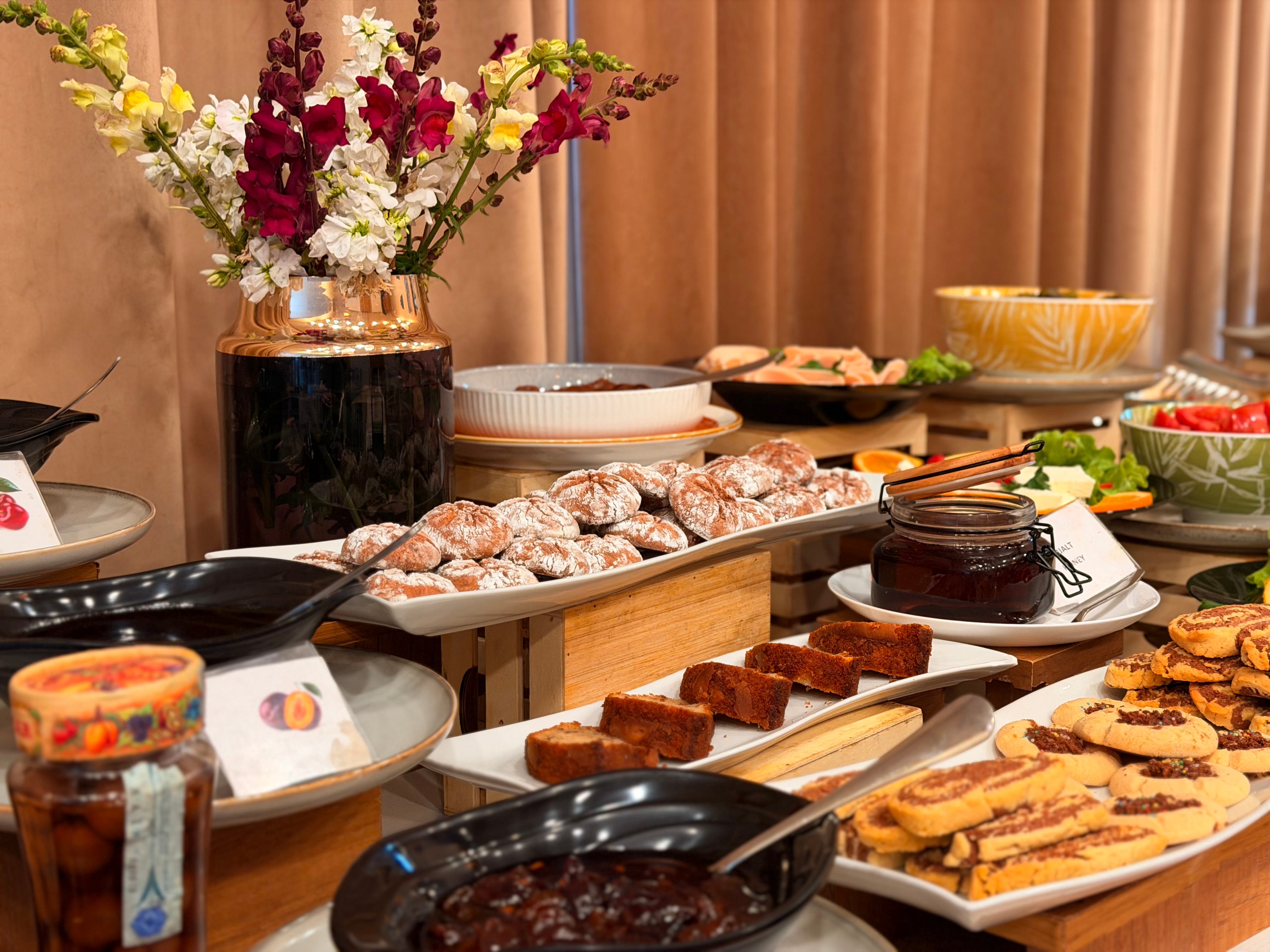 a table full of desserts