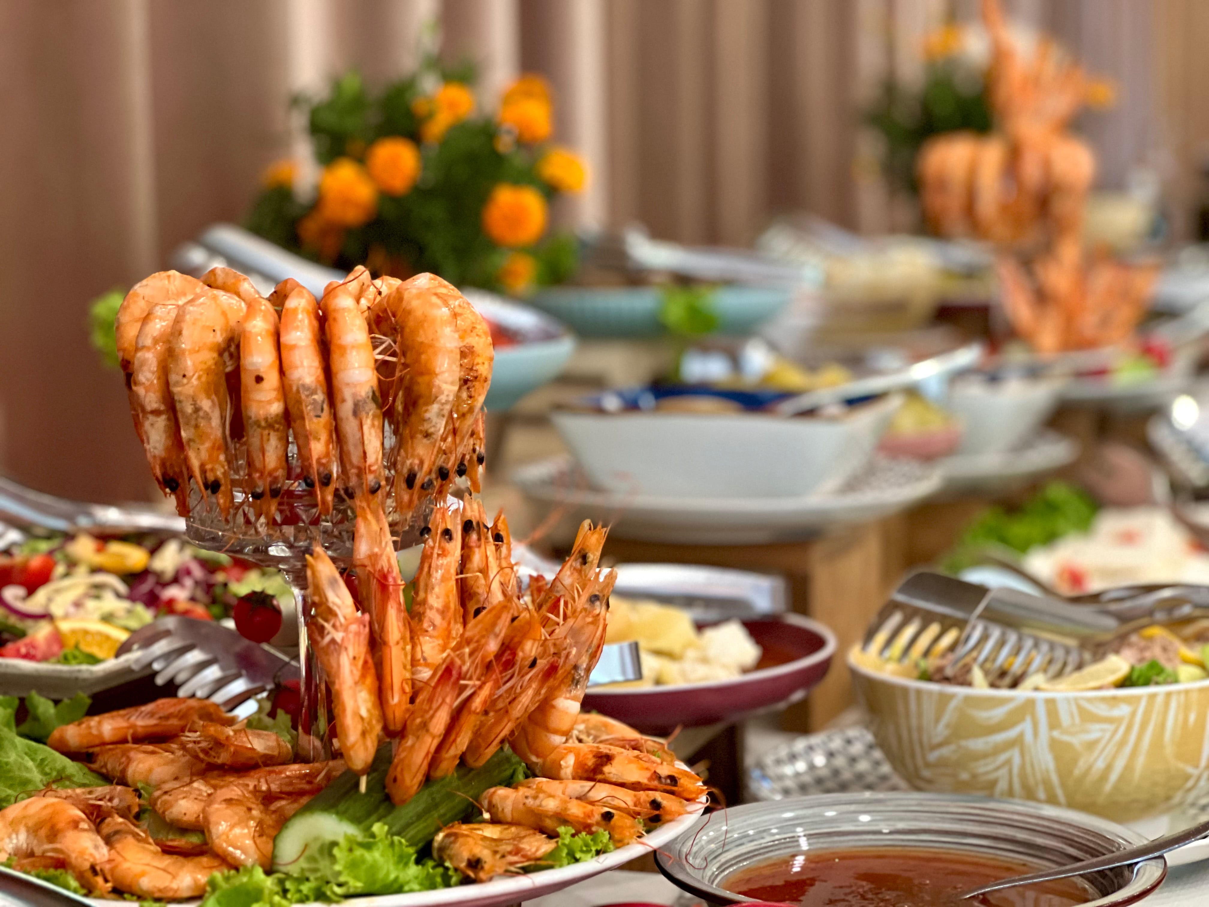 a table full of food