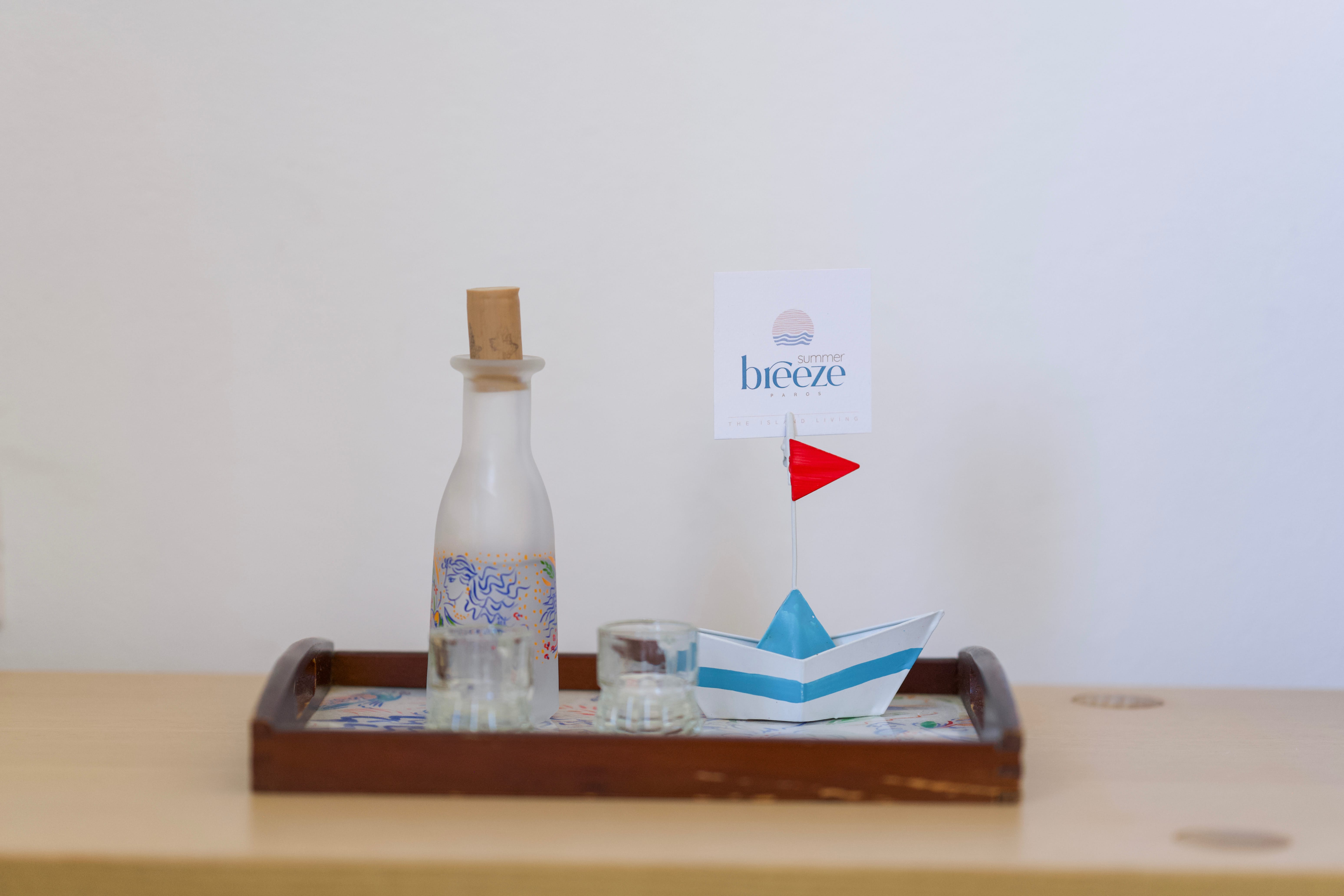 a bottle of alcohol on a table