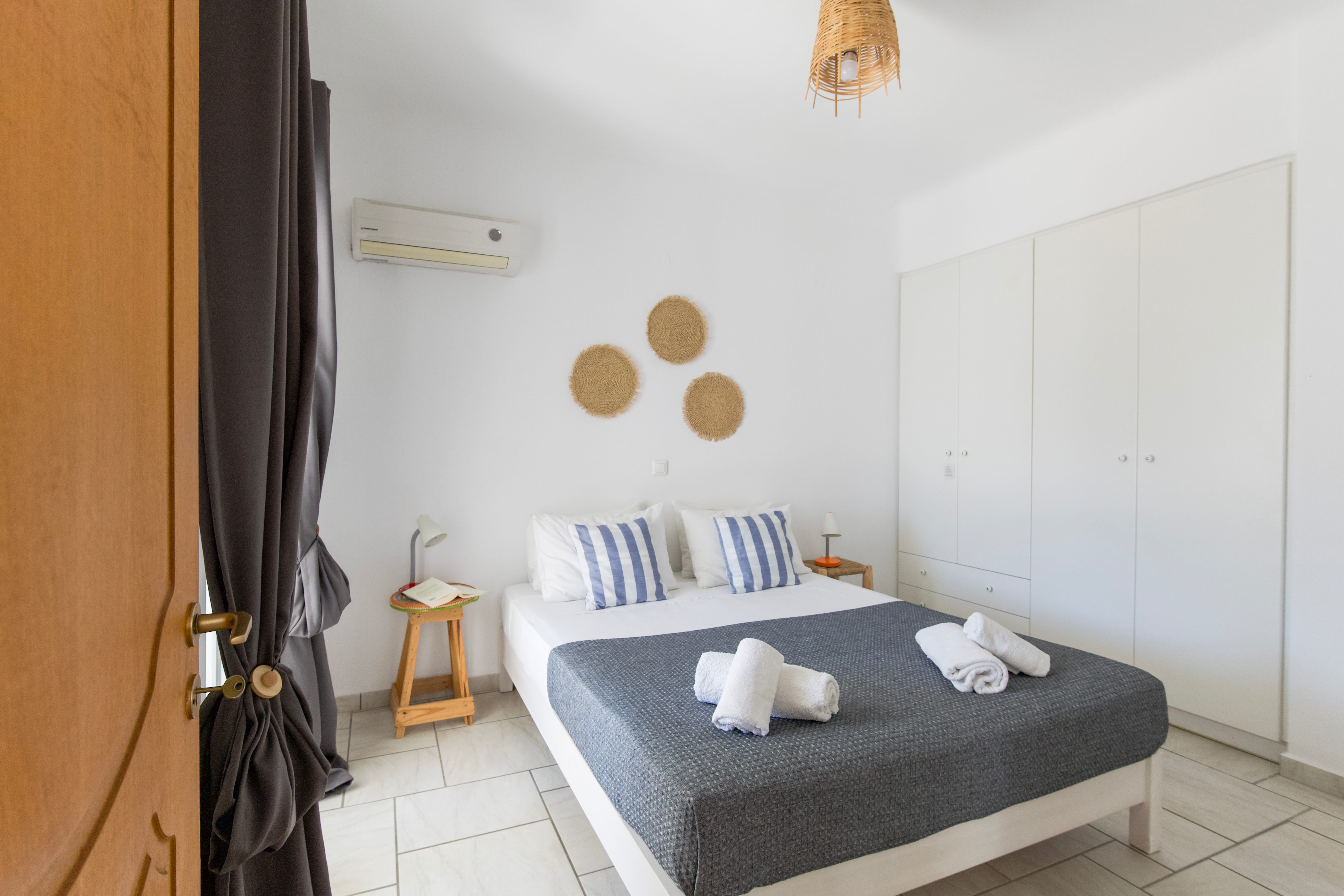 a bed in a room