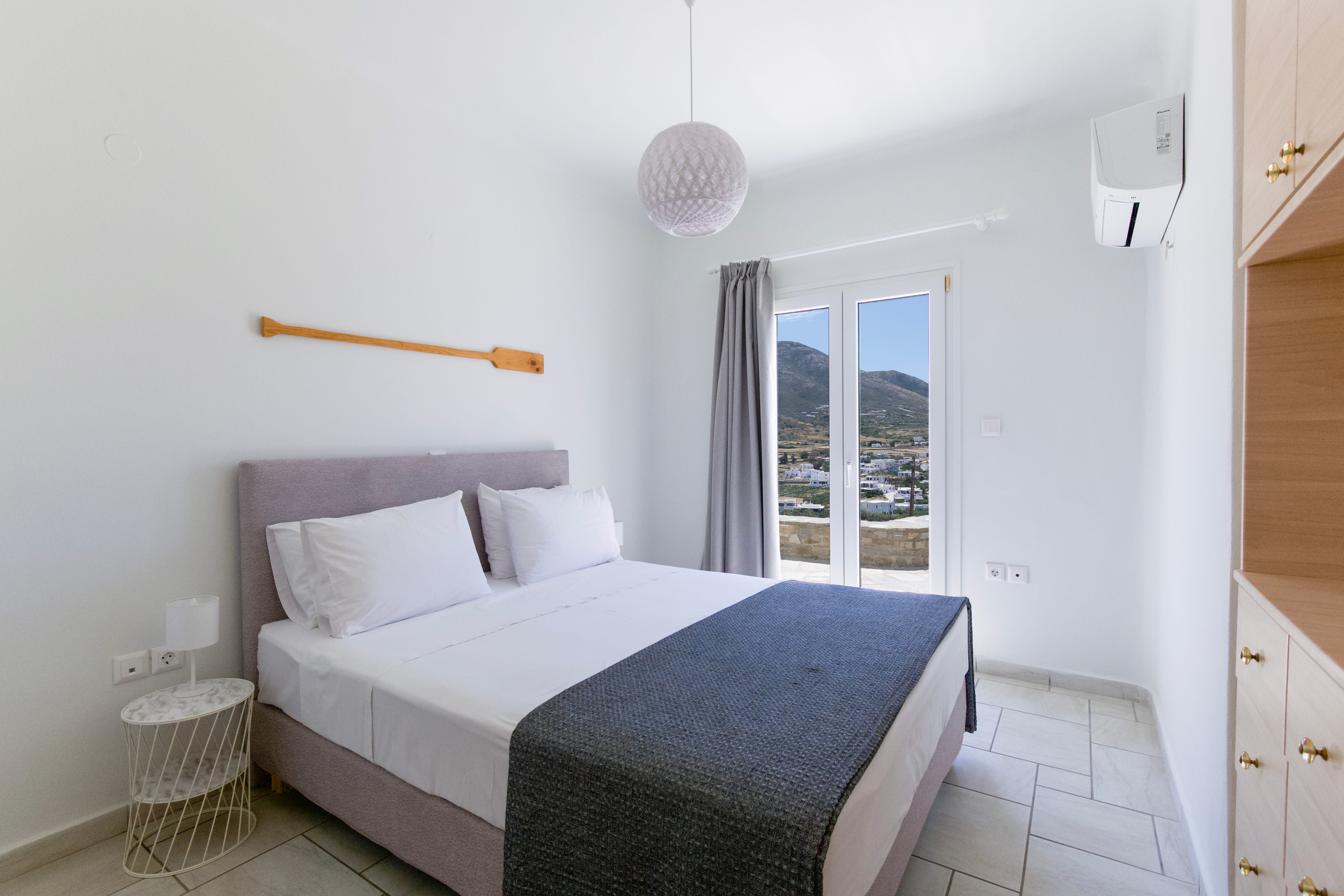 a bed in a room