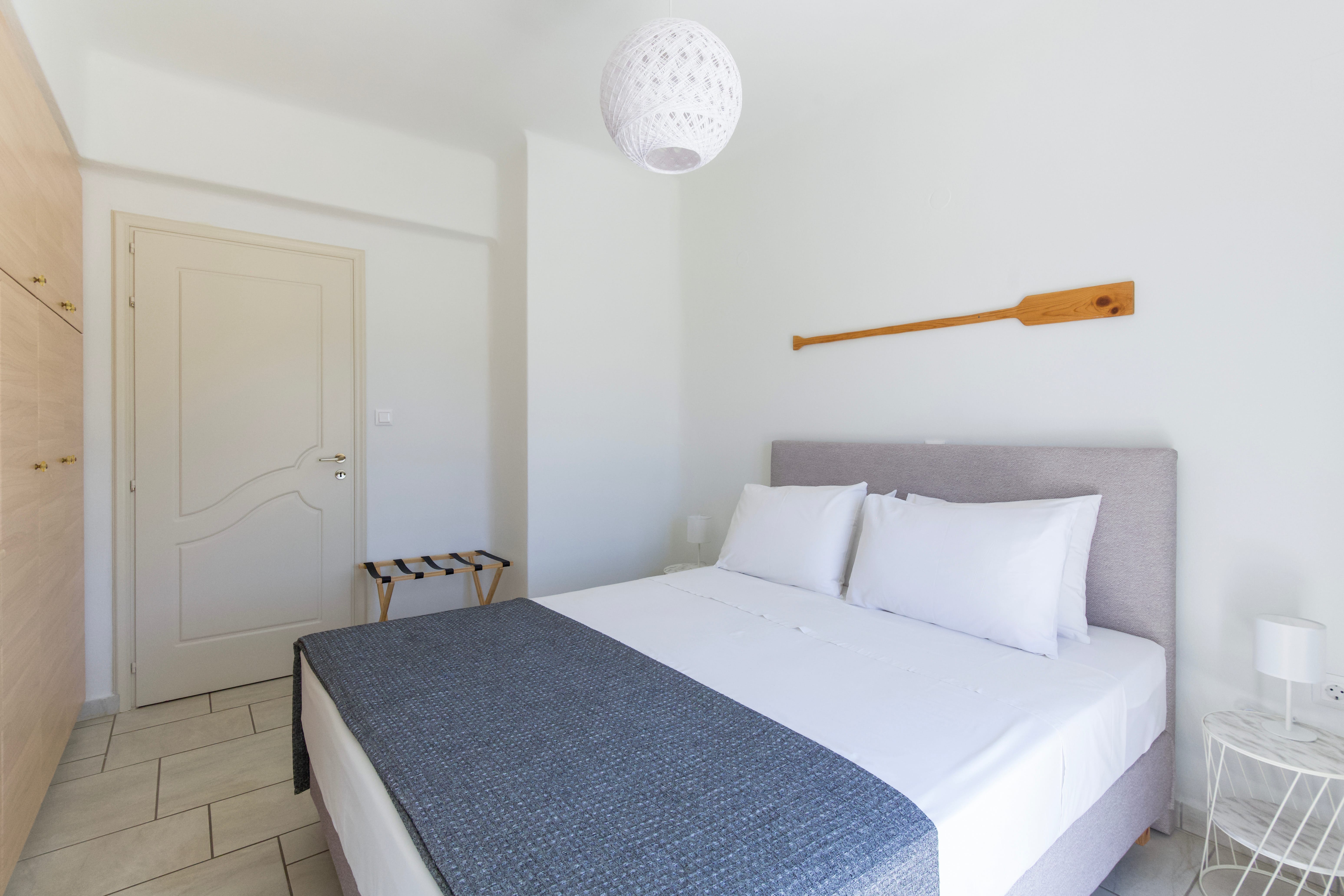 a bed in a room