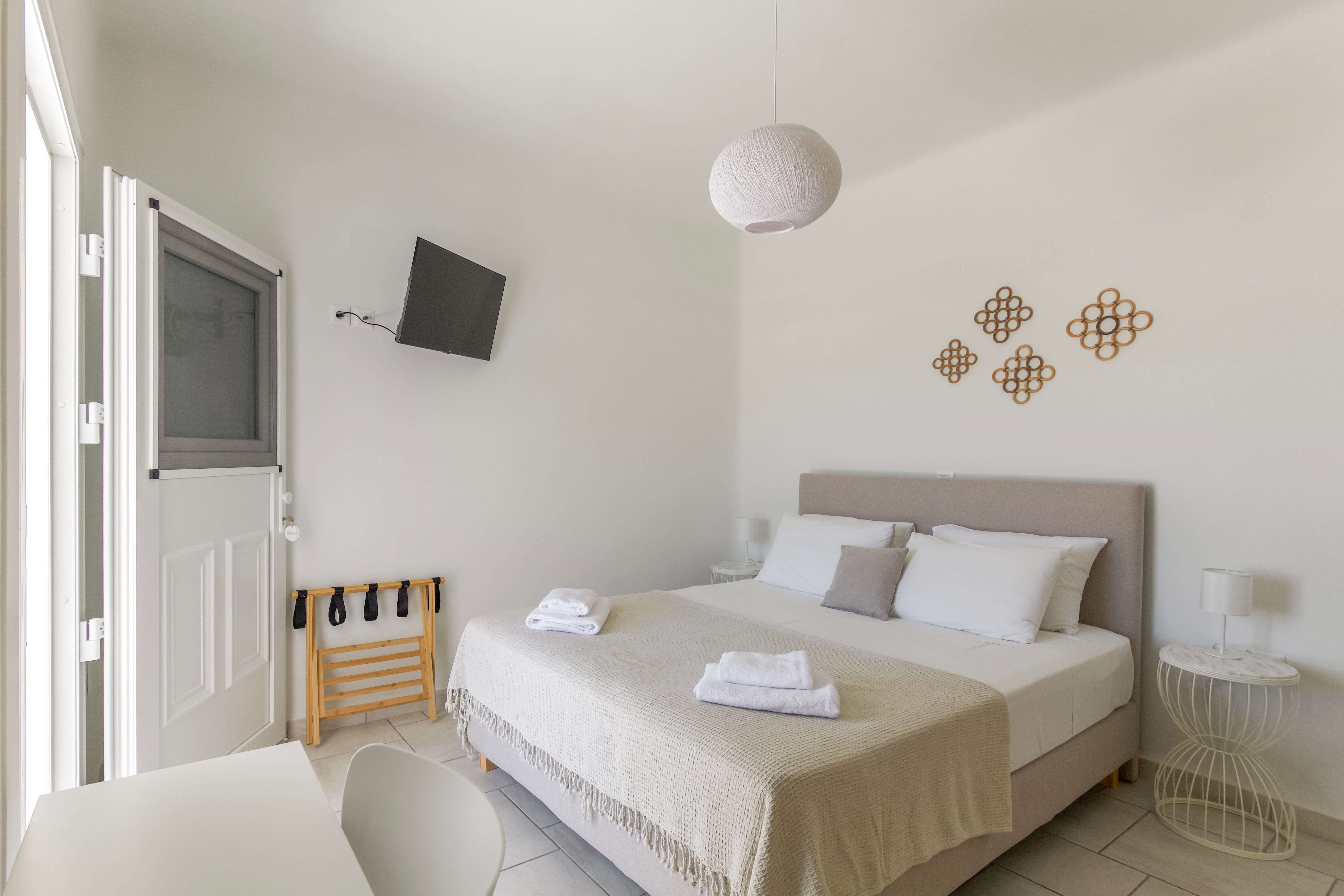 a bed in a room