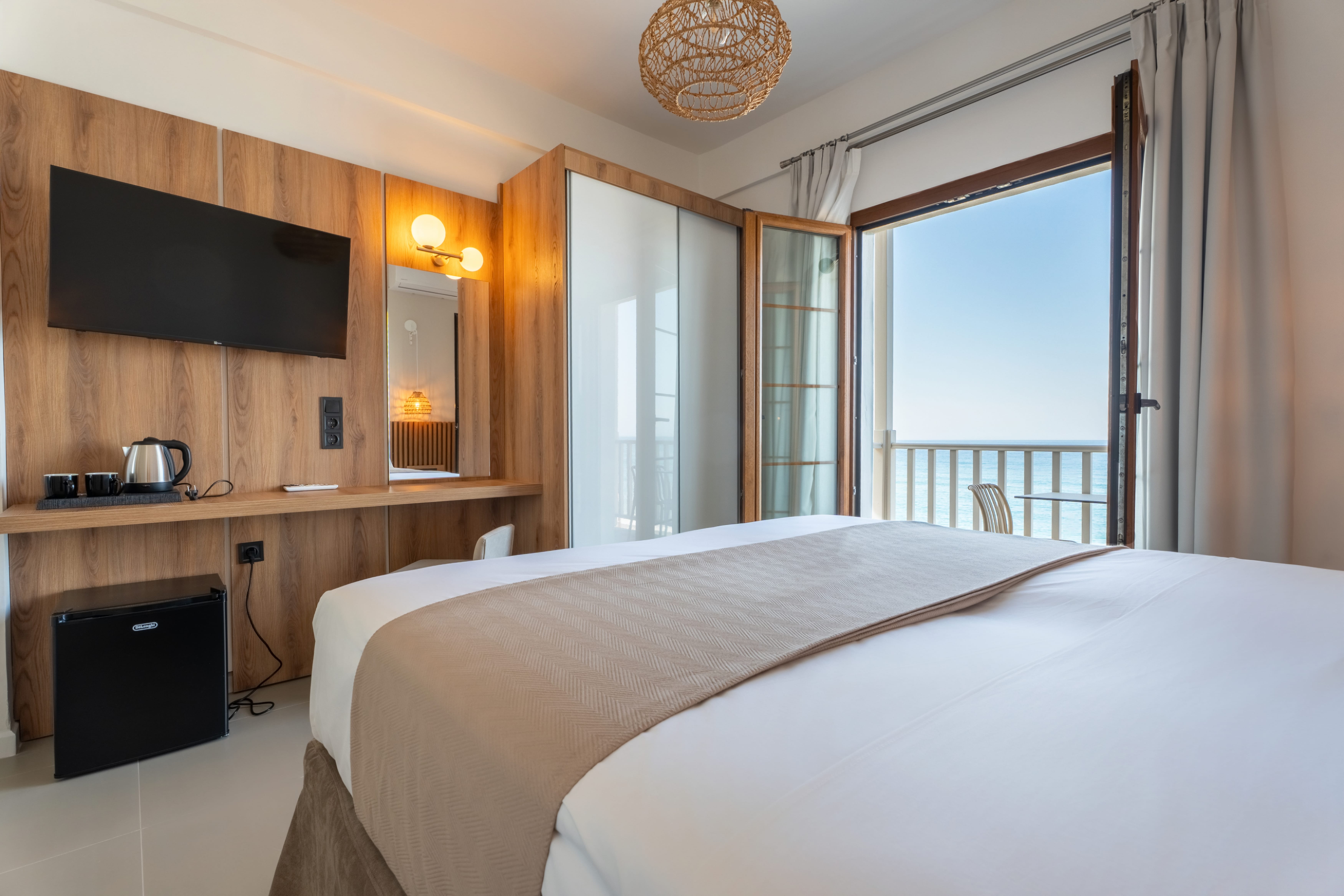 a bed in a room