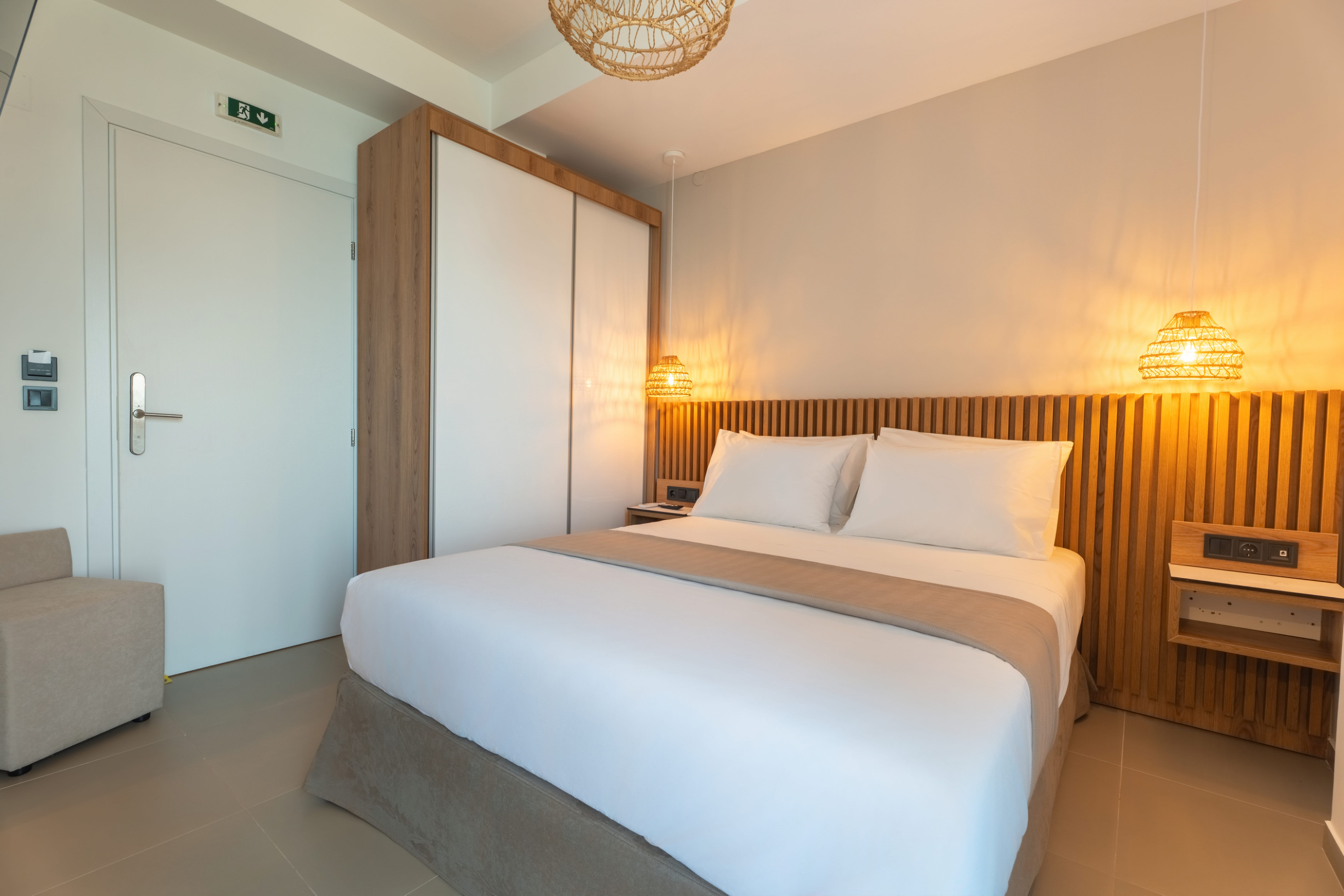 a bed in a room