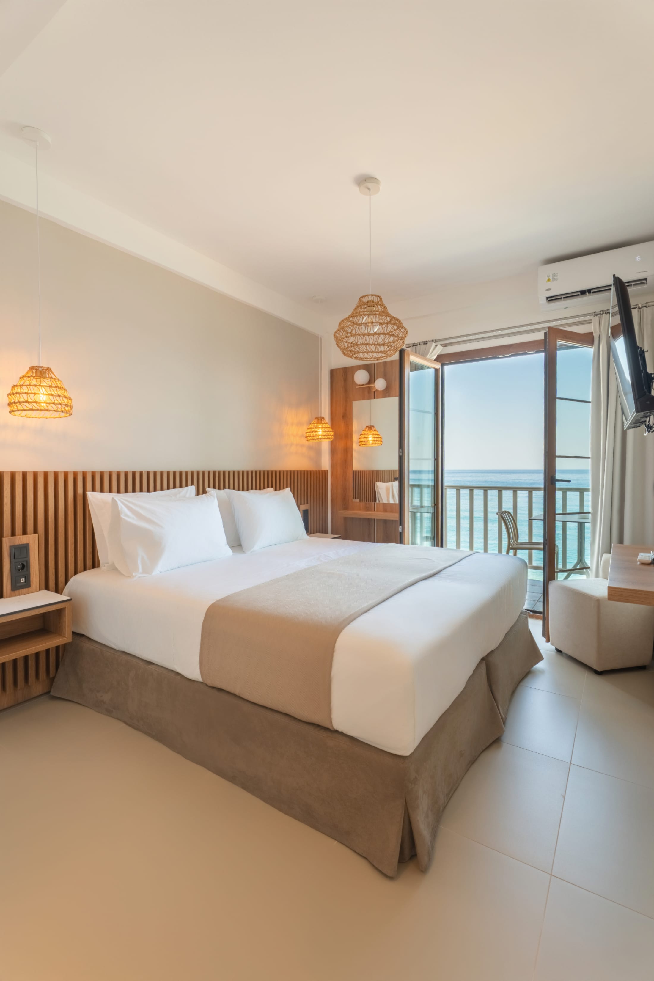 a bed in a room