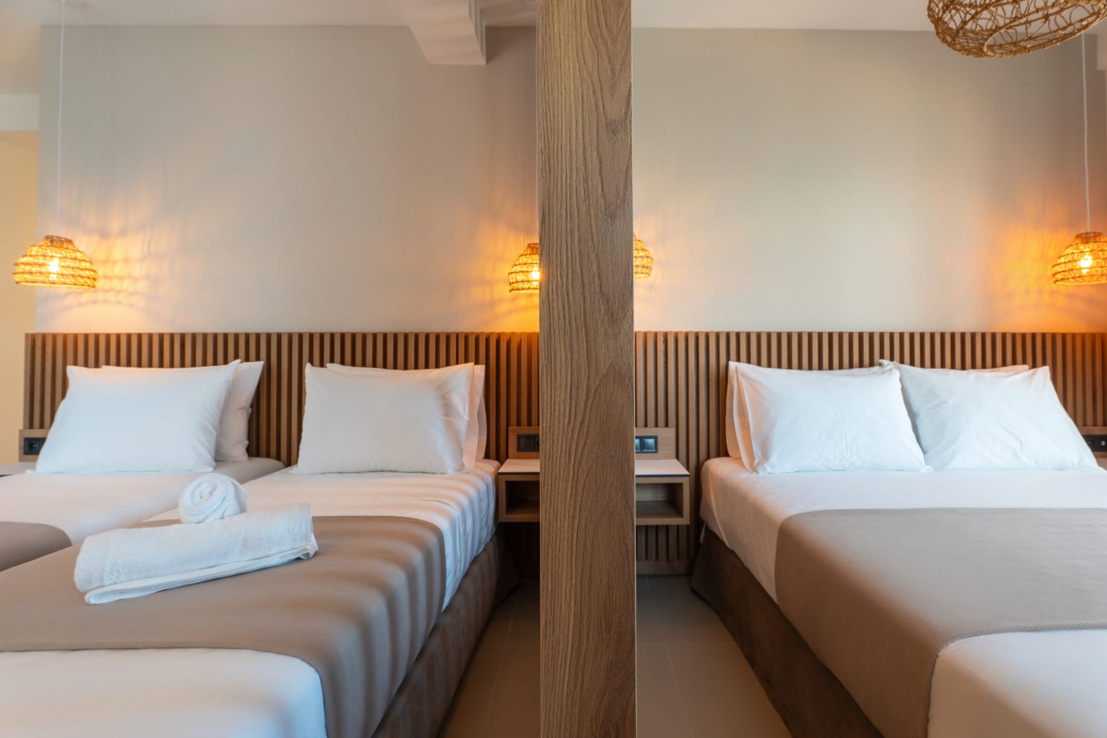 a room with two beds