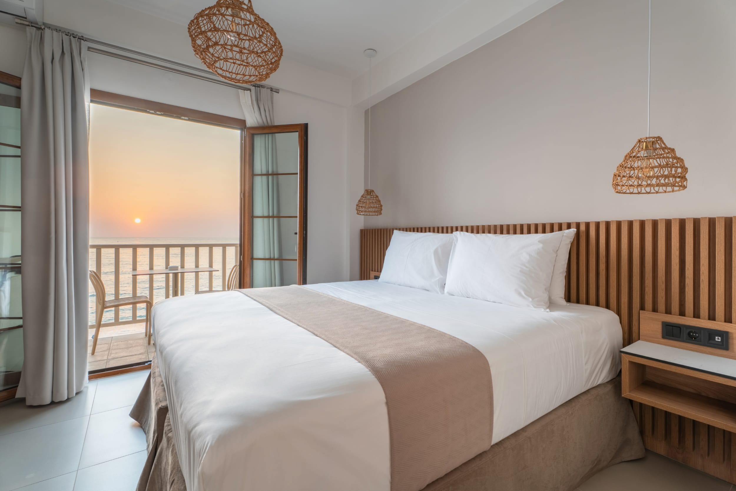 a bed in a room