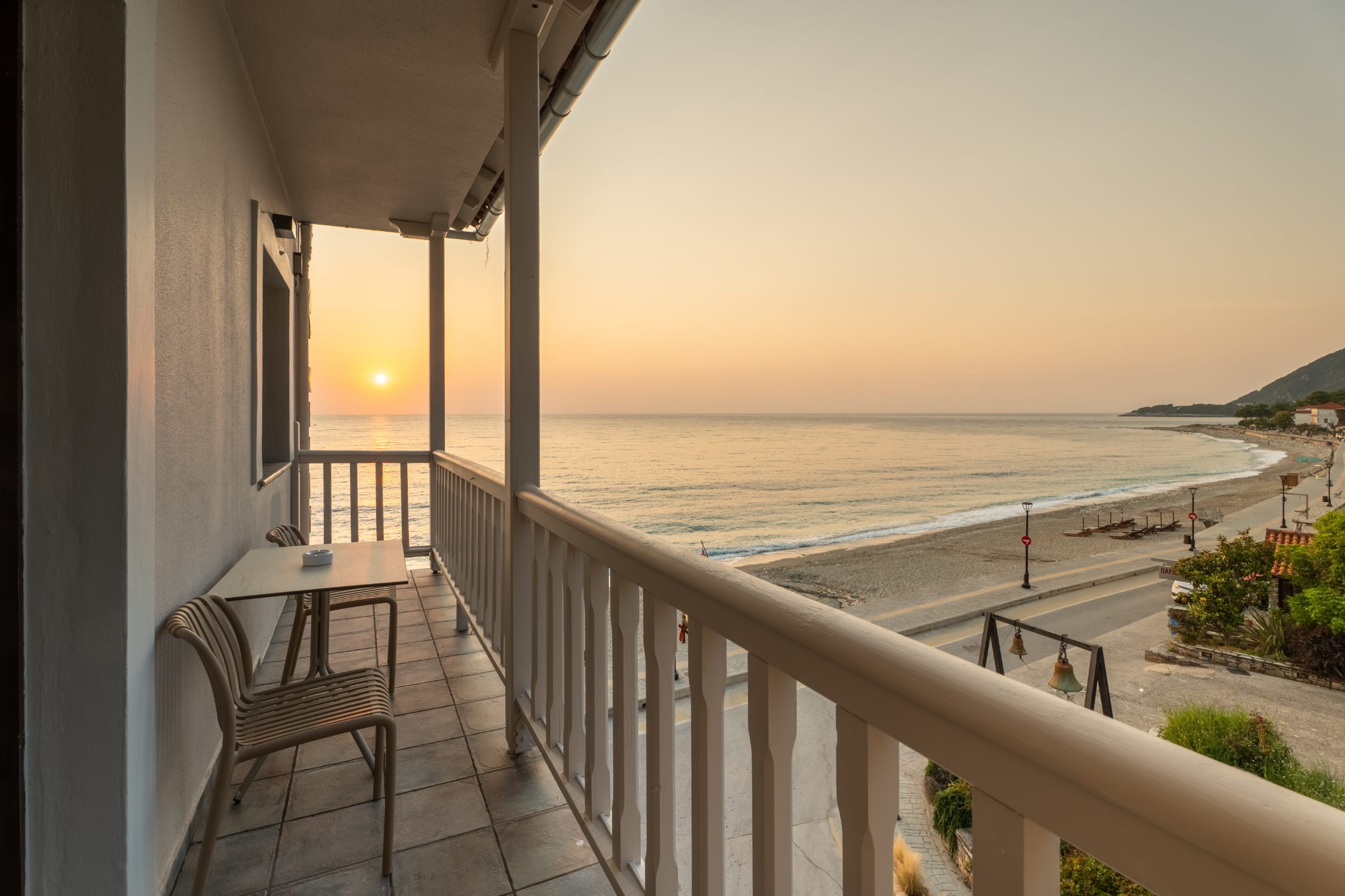 a deck overlooking the ocean