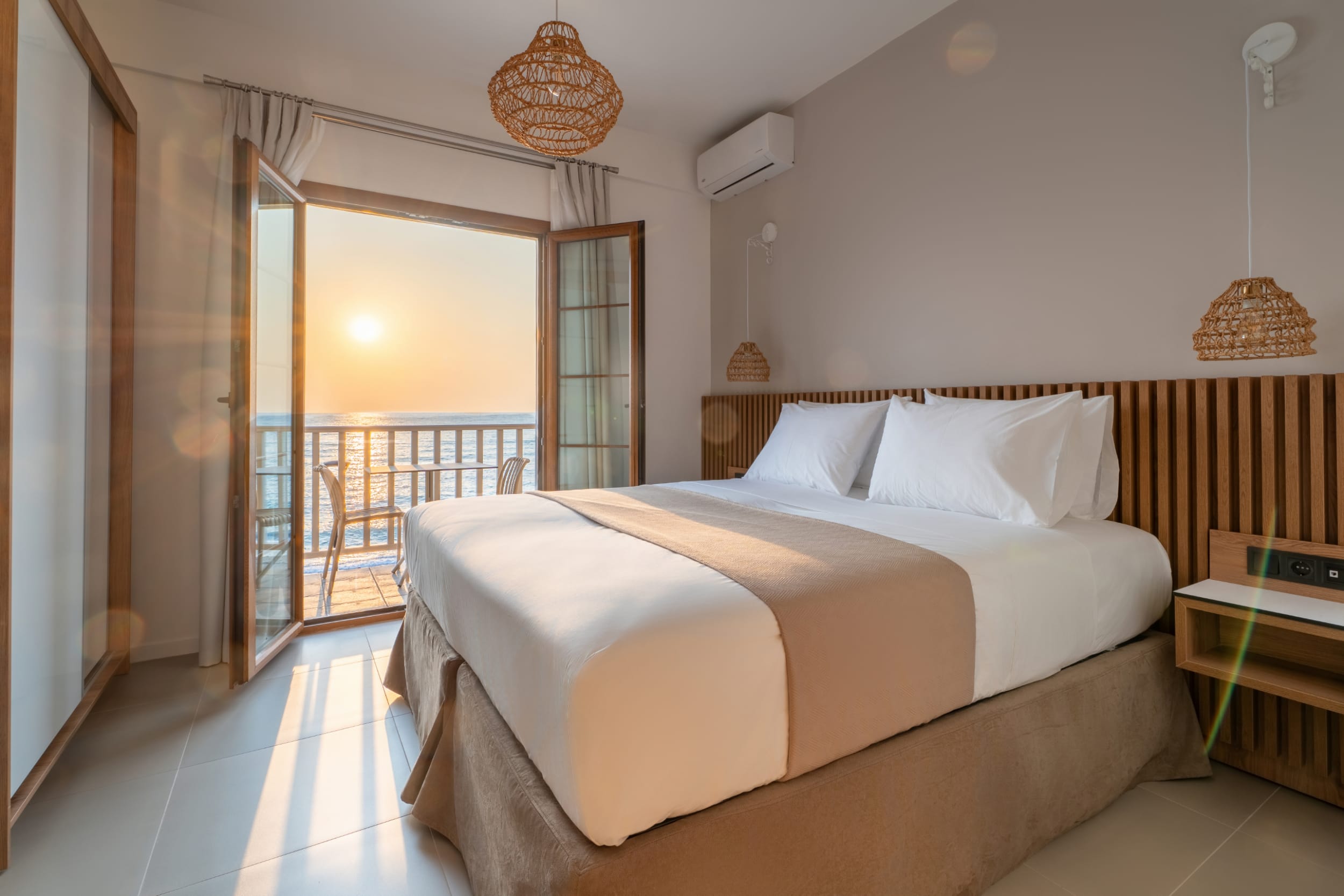 a bed in a room