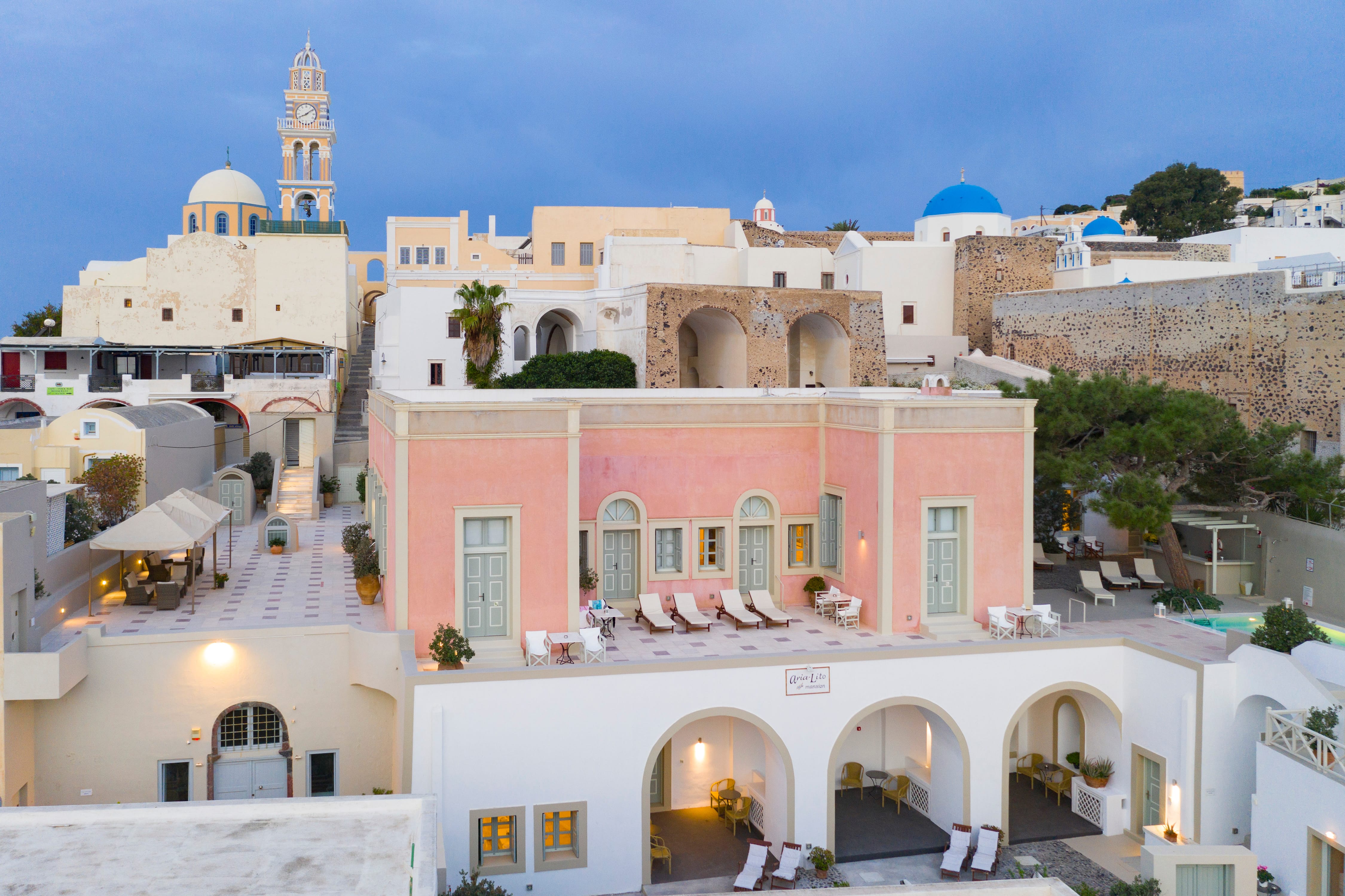 a group of buildings with a domed roof