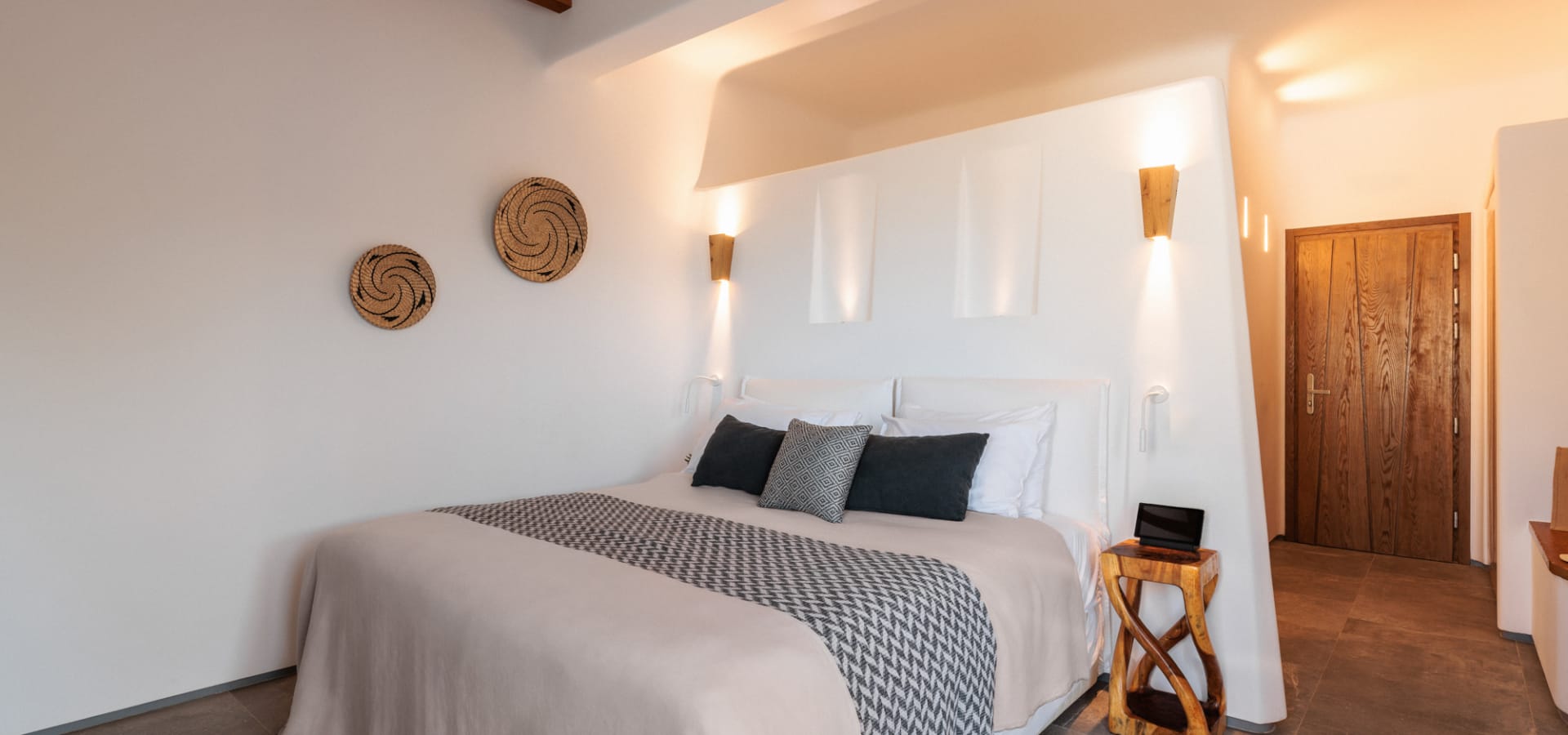 a bed in a room
