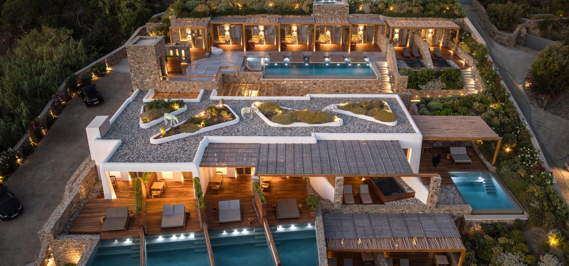 a high angle view of a swimming pool