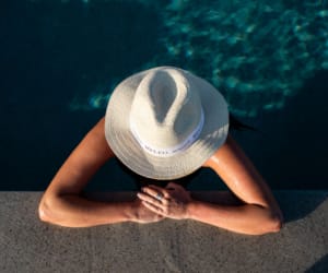 a woman wearing a hat