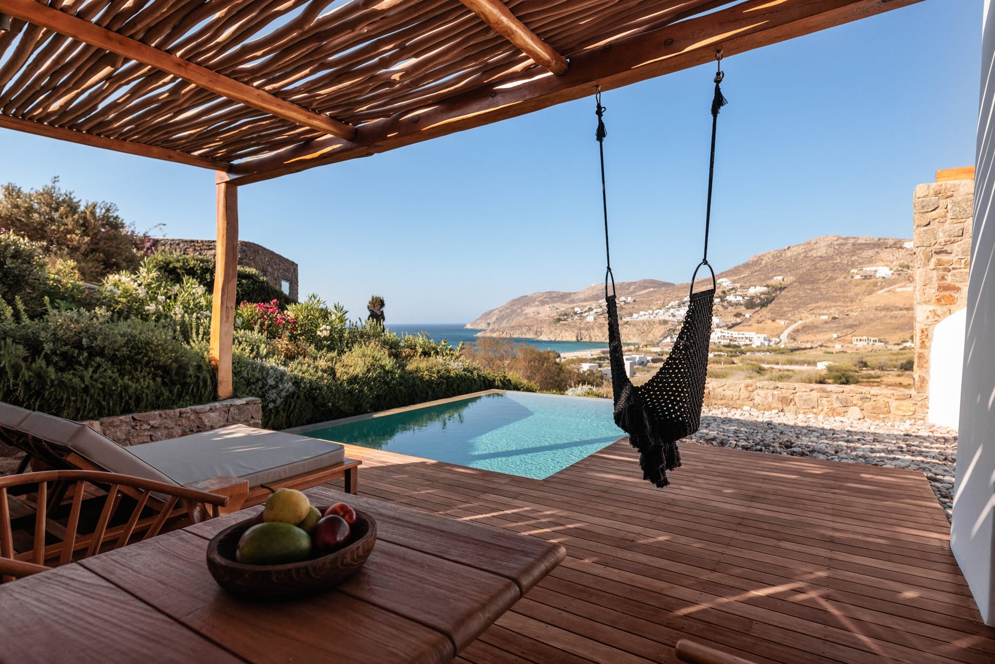 a pool and a hammock