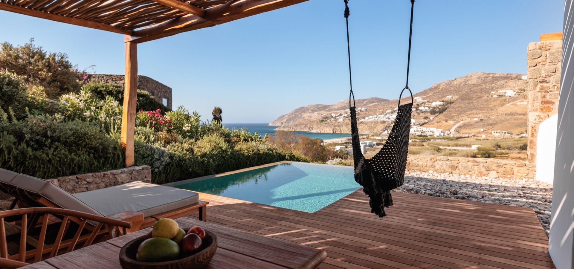 a pool and a hammock