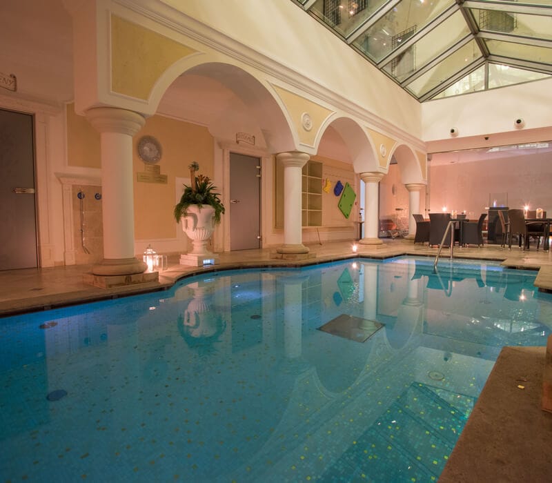 a person in a pool