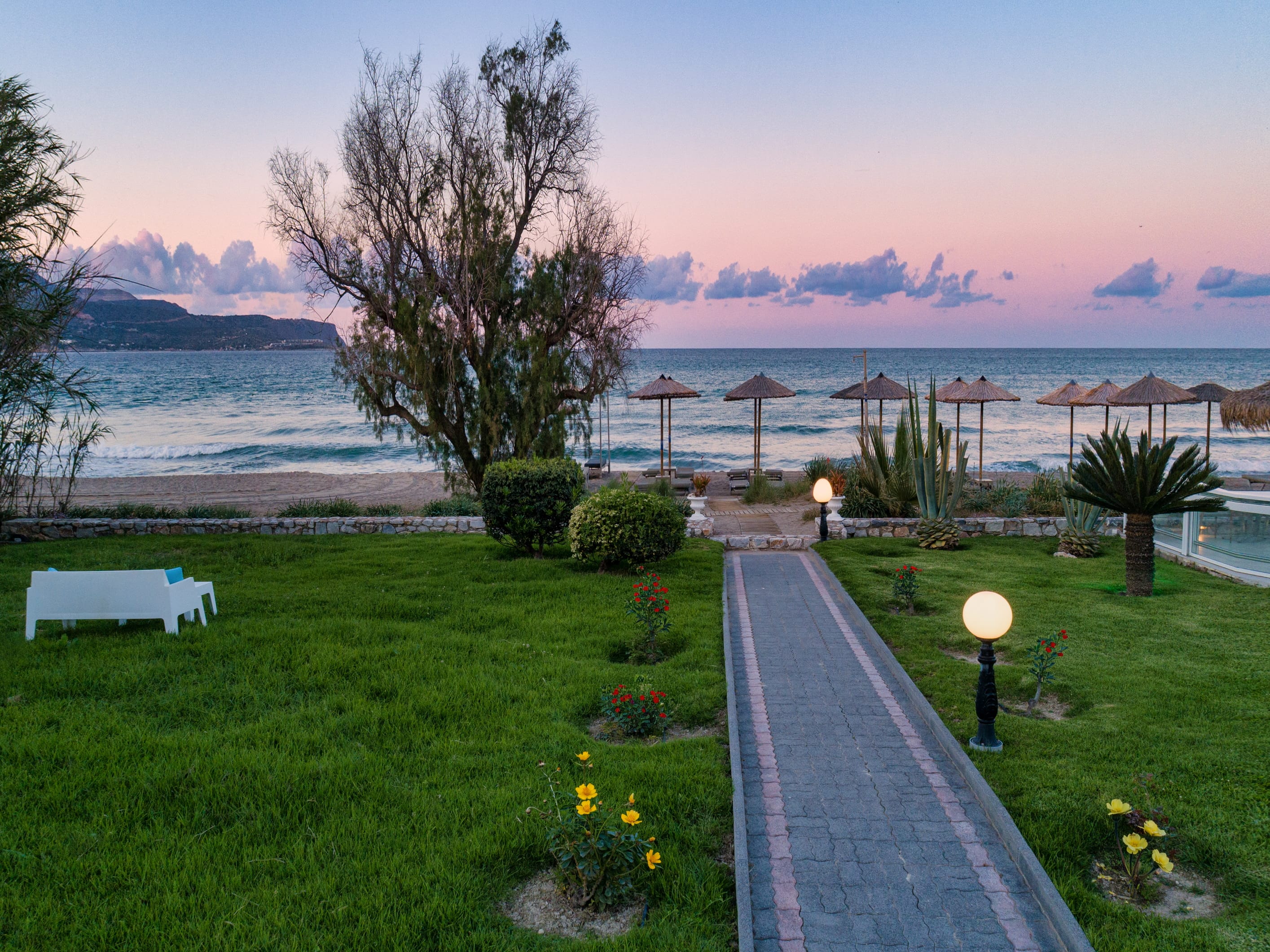 a walkway leading to a beach