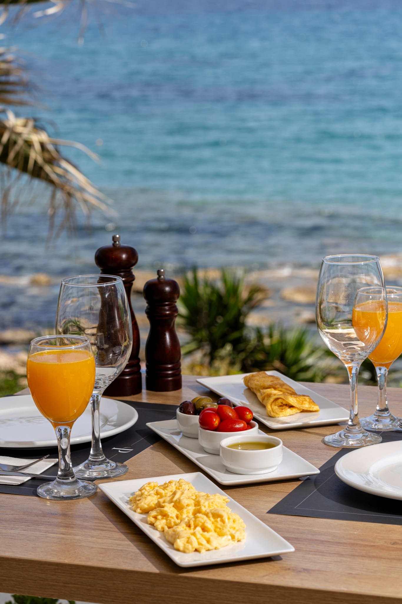 a table with food and drinks on it