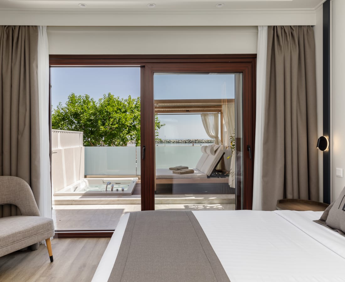 a room with a bed and a window