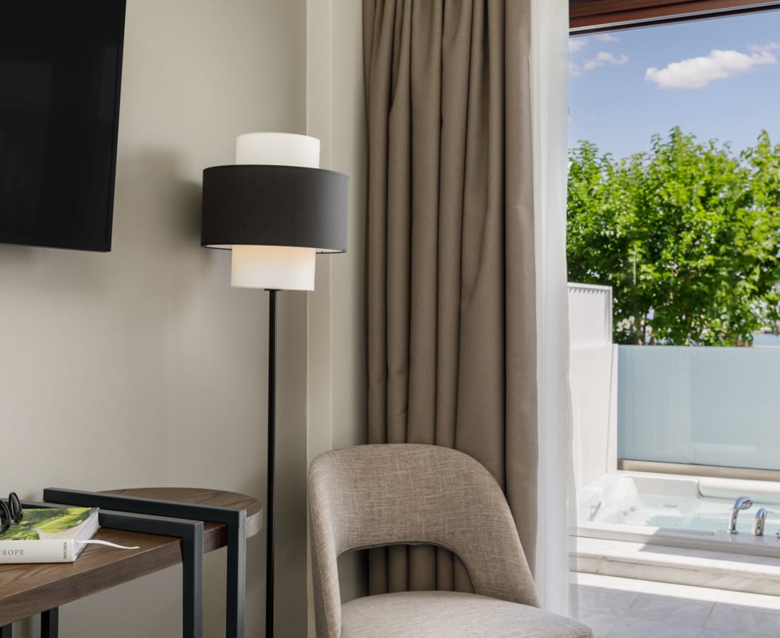 a lamp on a table