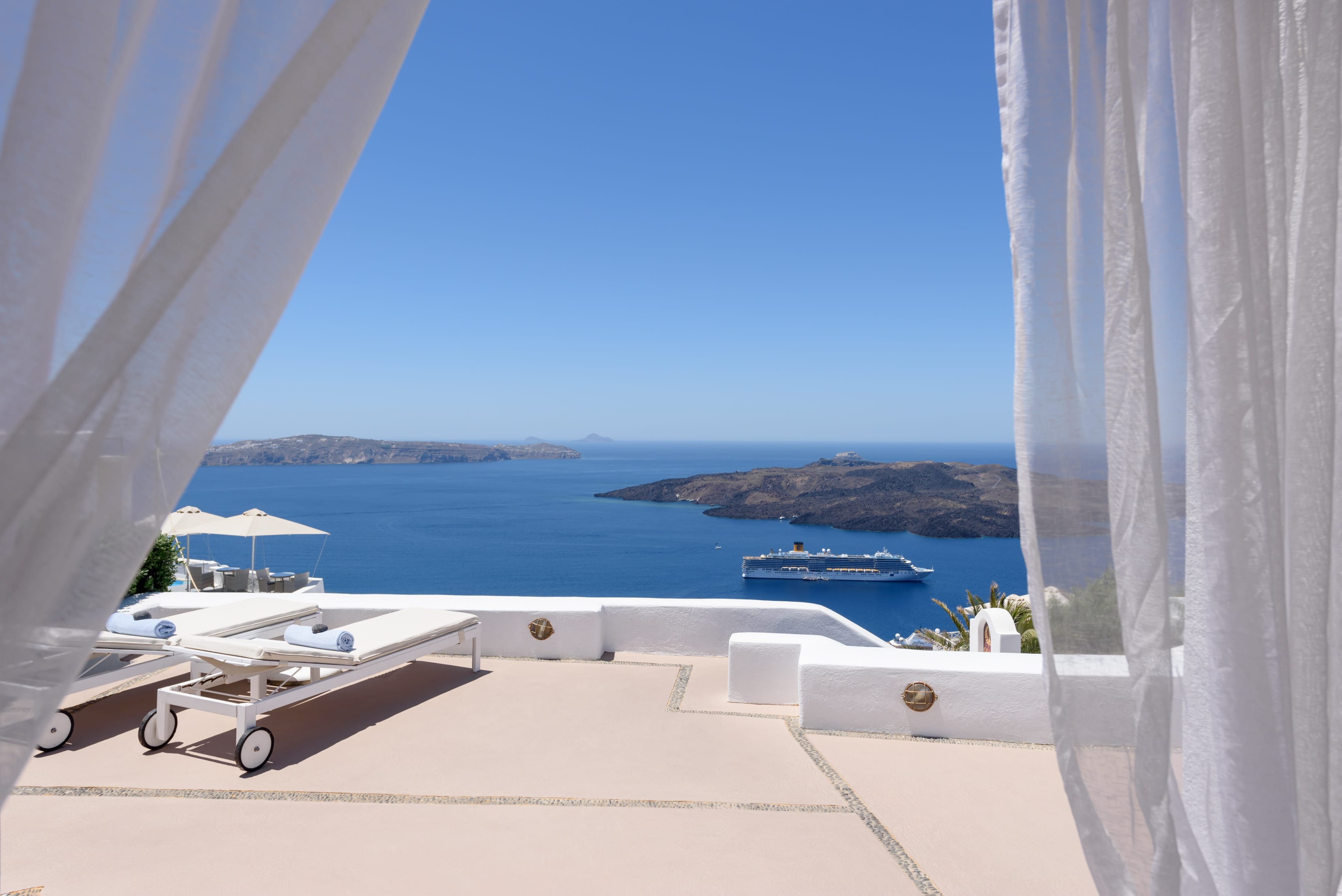 a view of the ocean from a balcony