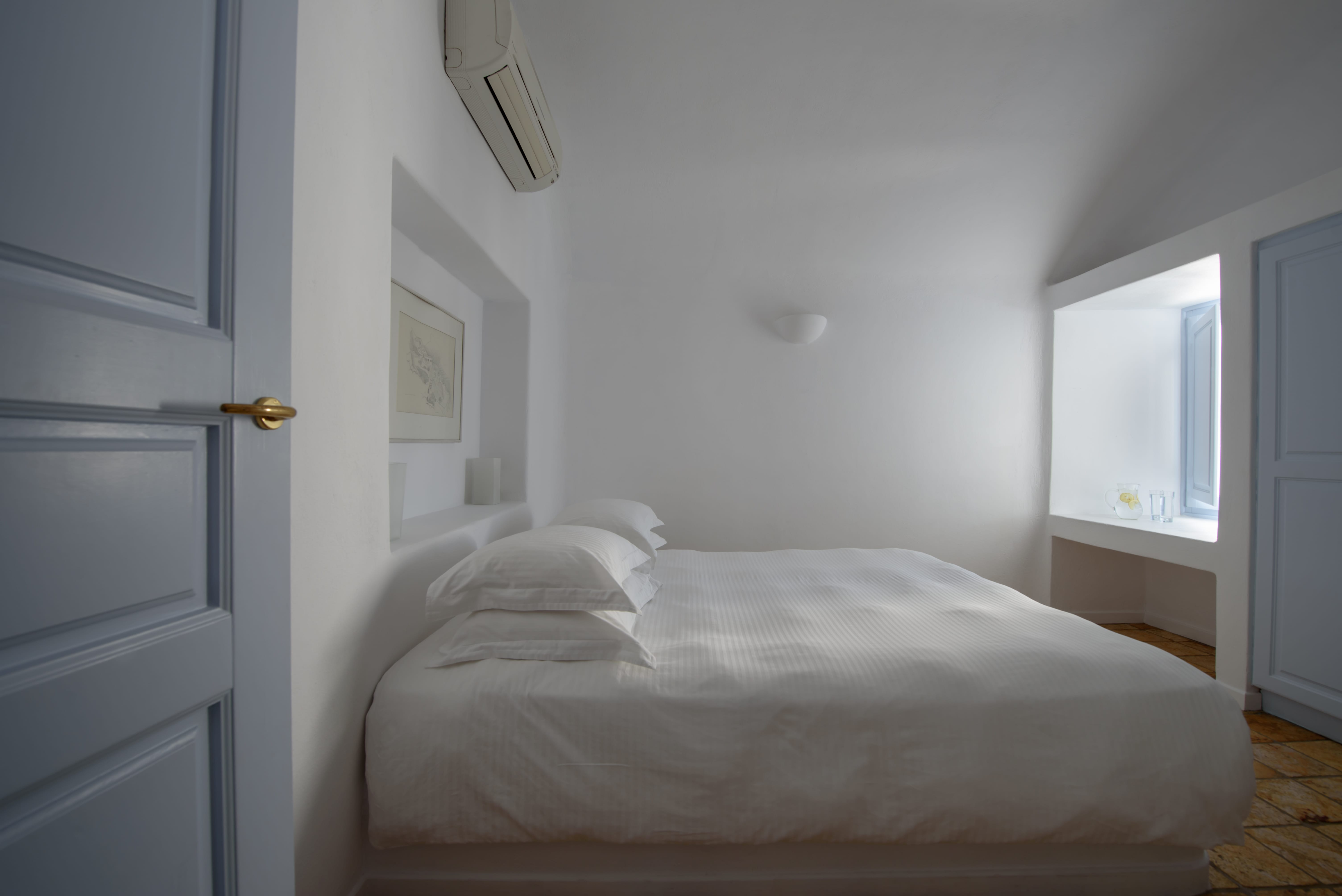 a bed in a room