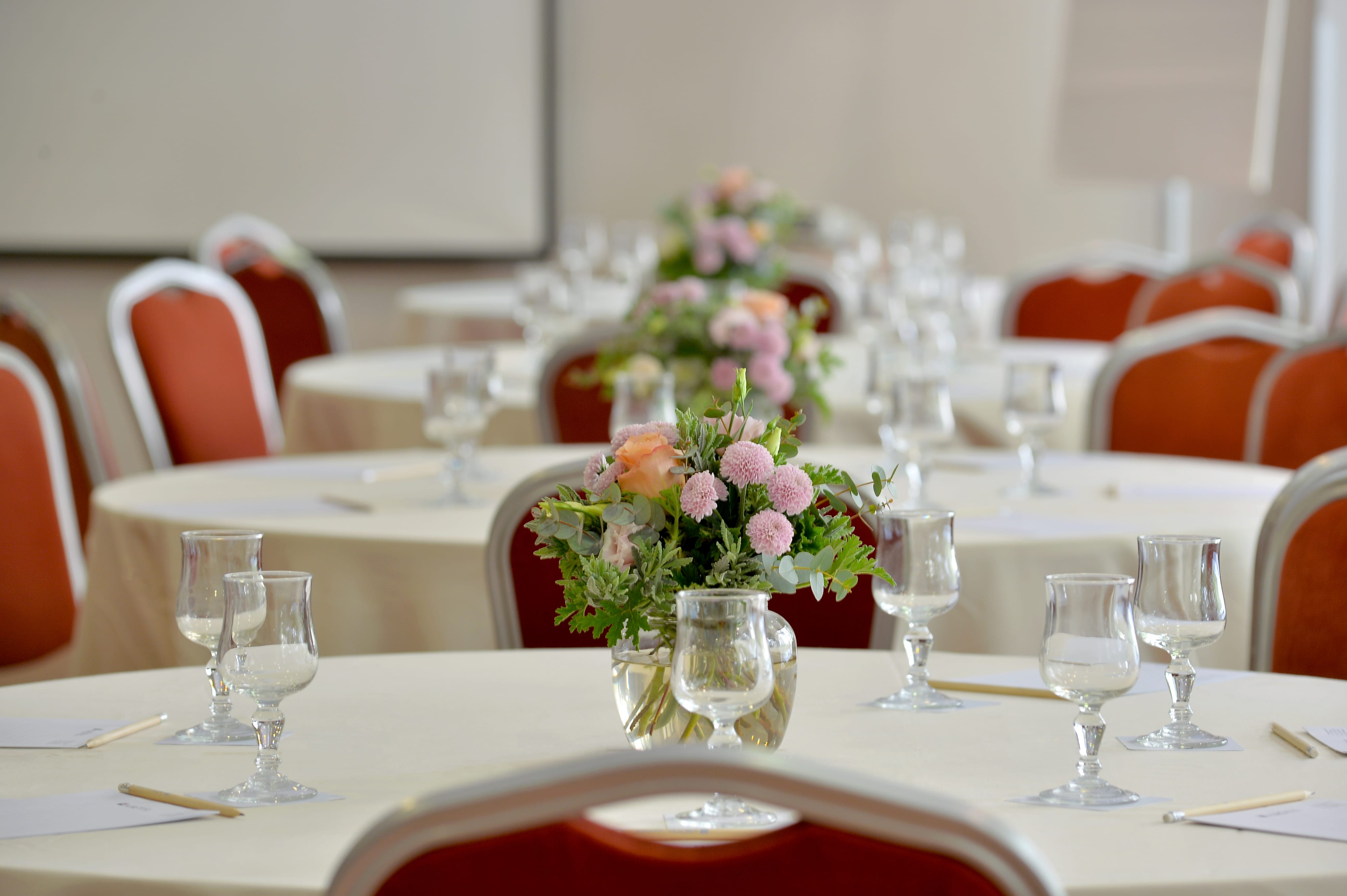 a table set for a banquet
