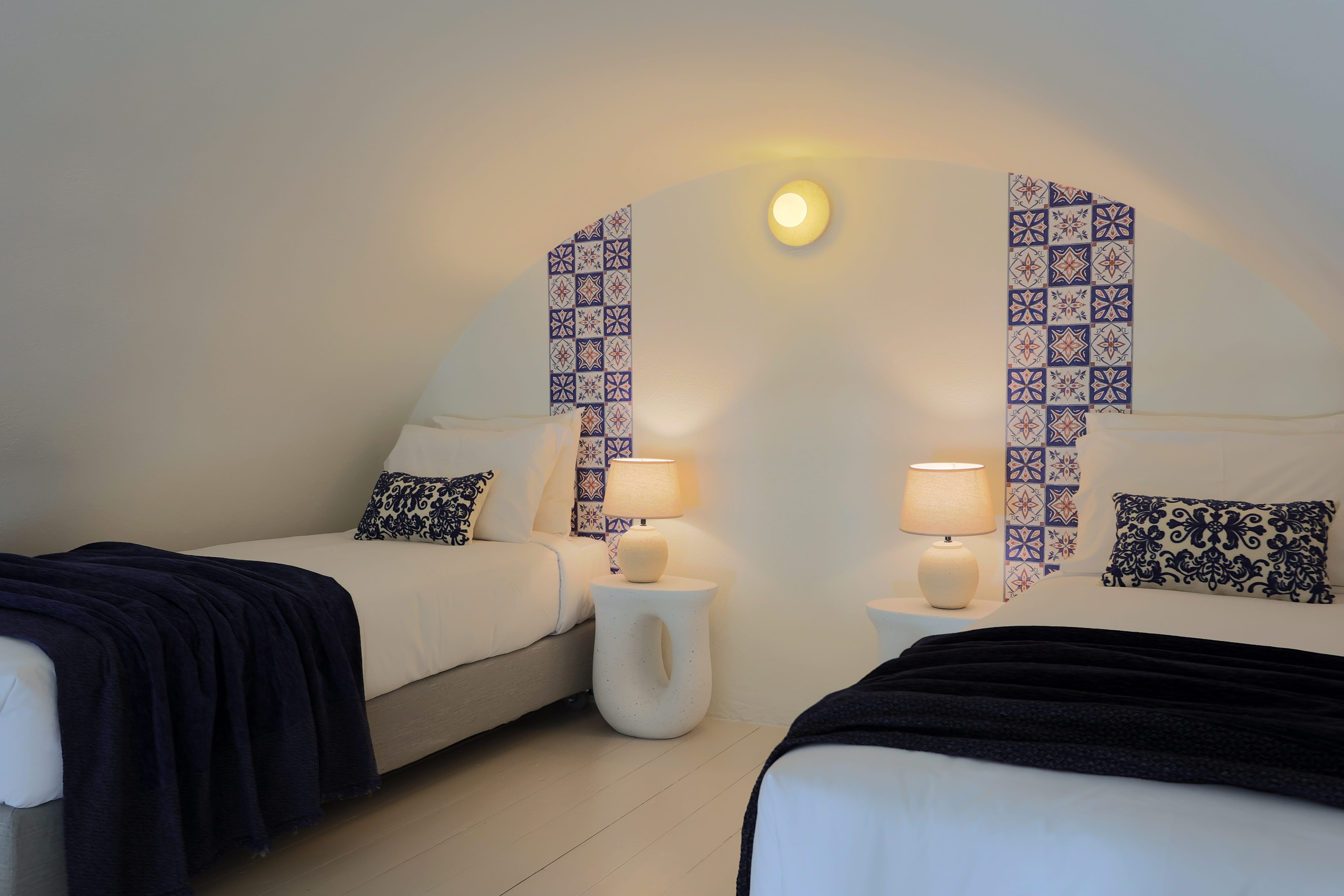 a room with two beds