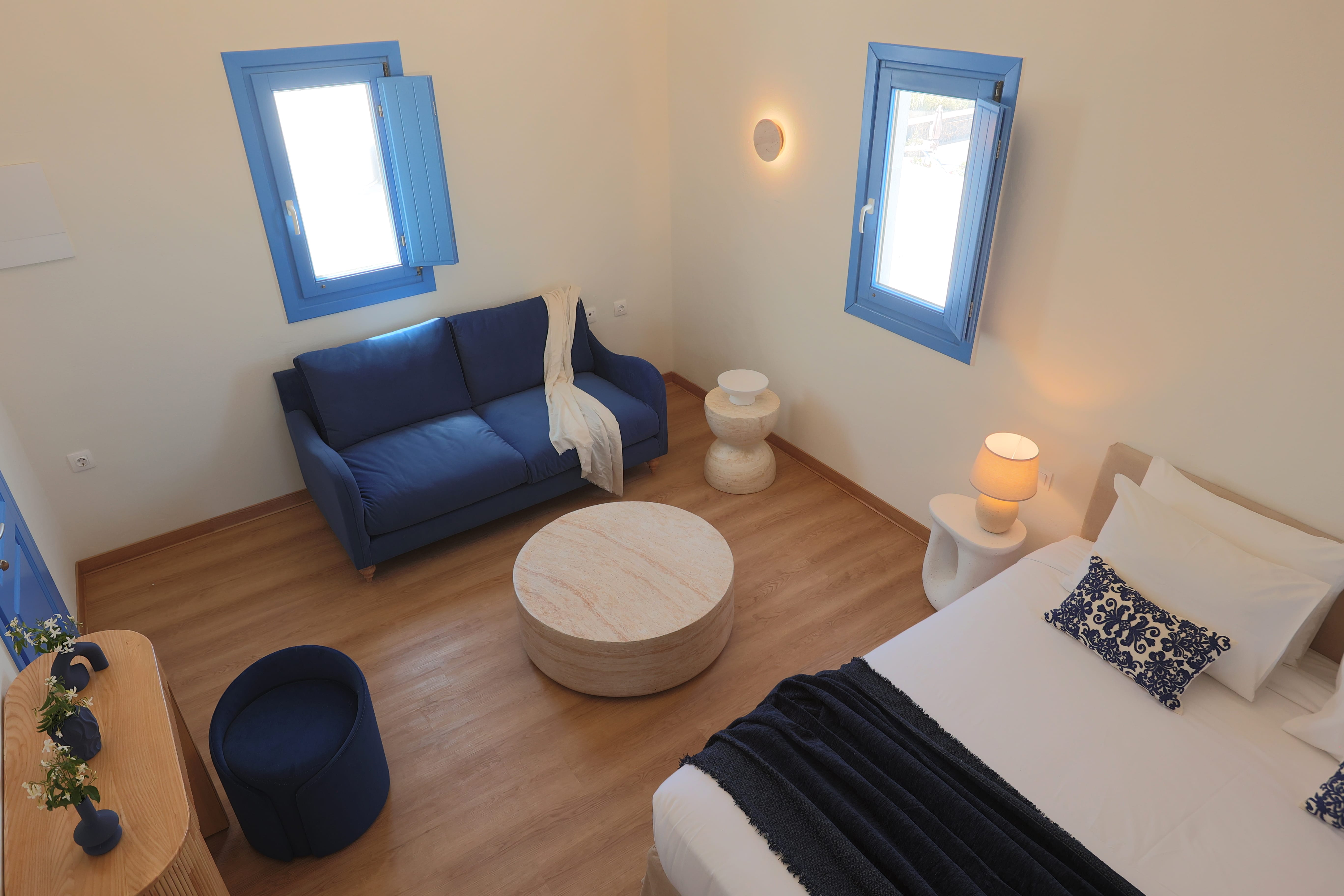 a room with a bed and a couch