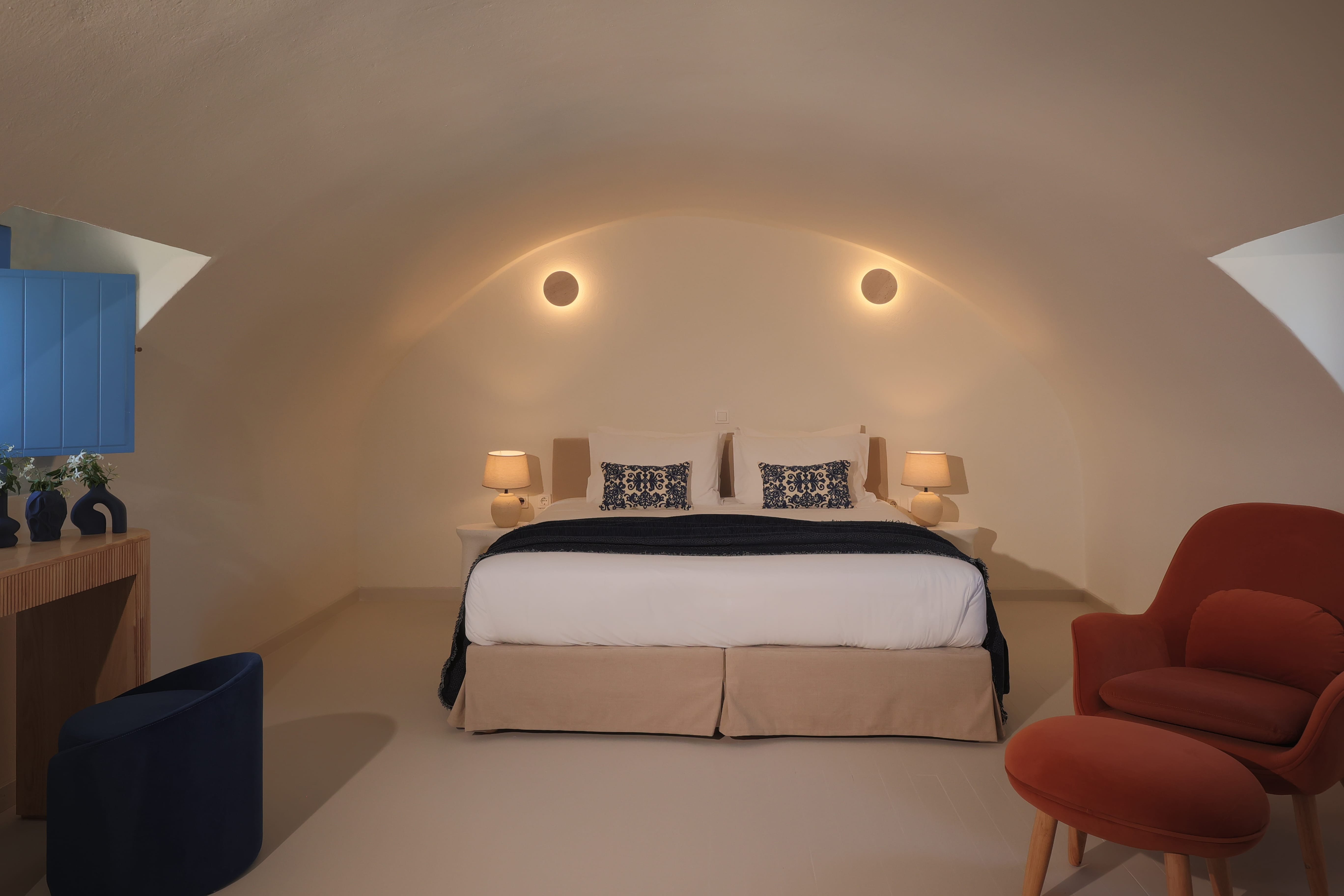 a bed in a room