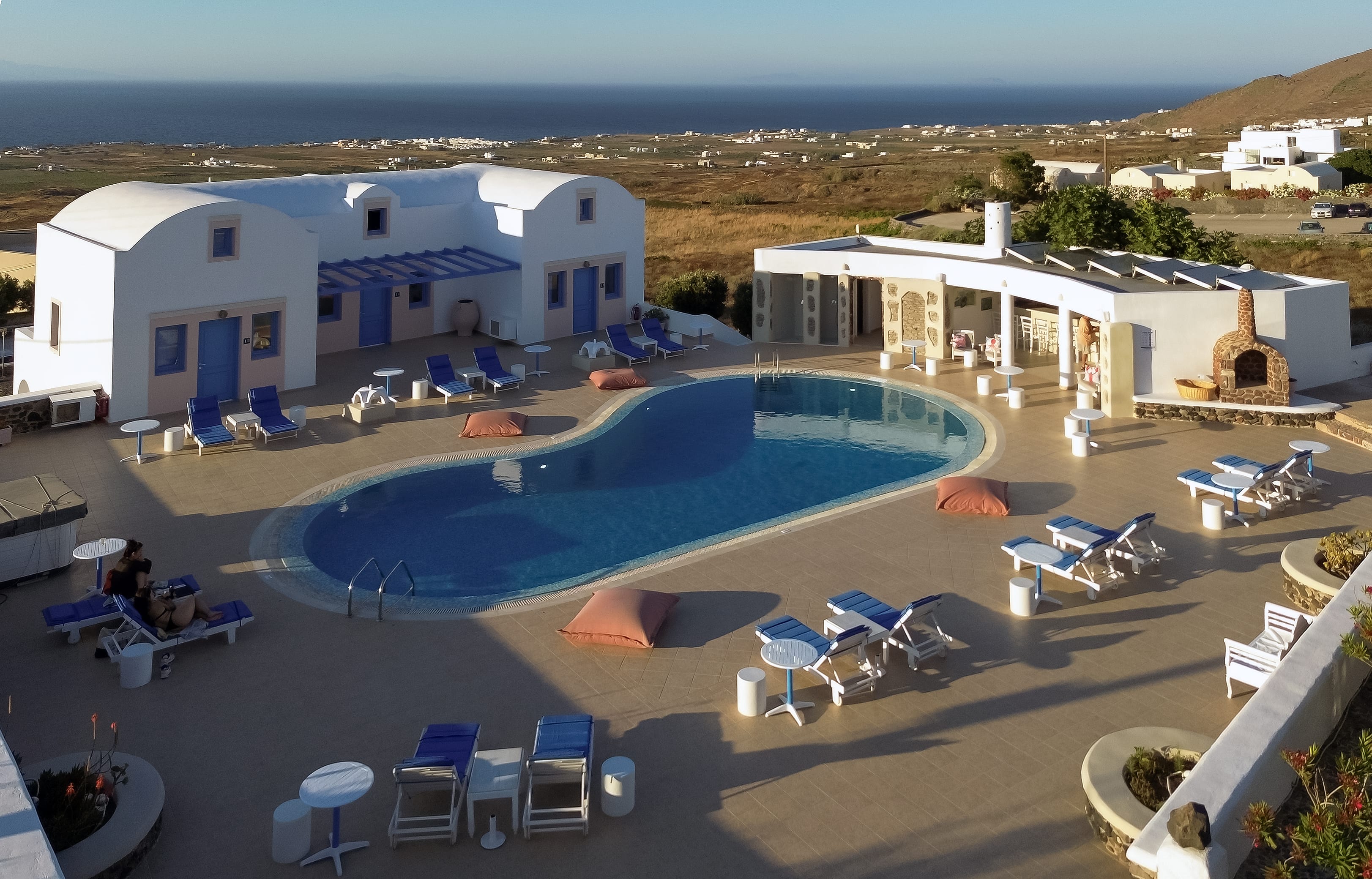 a swimming pool and a building