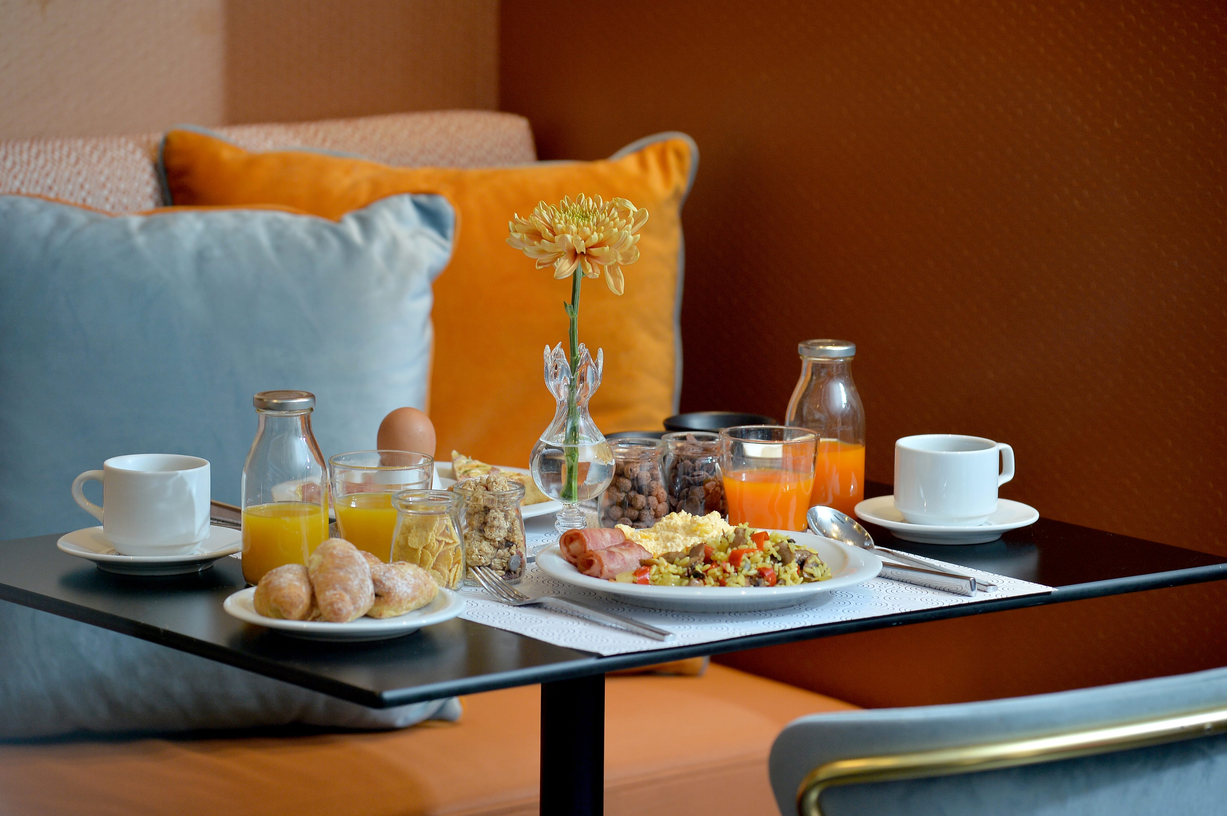 a table with food on it
