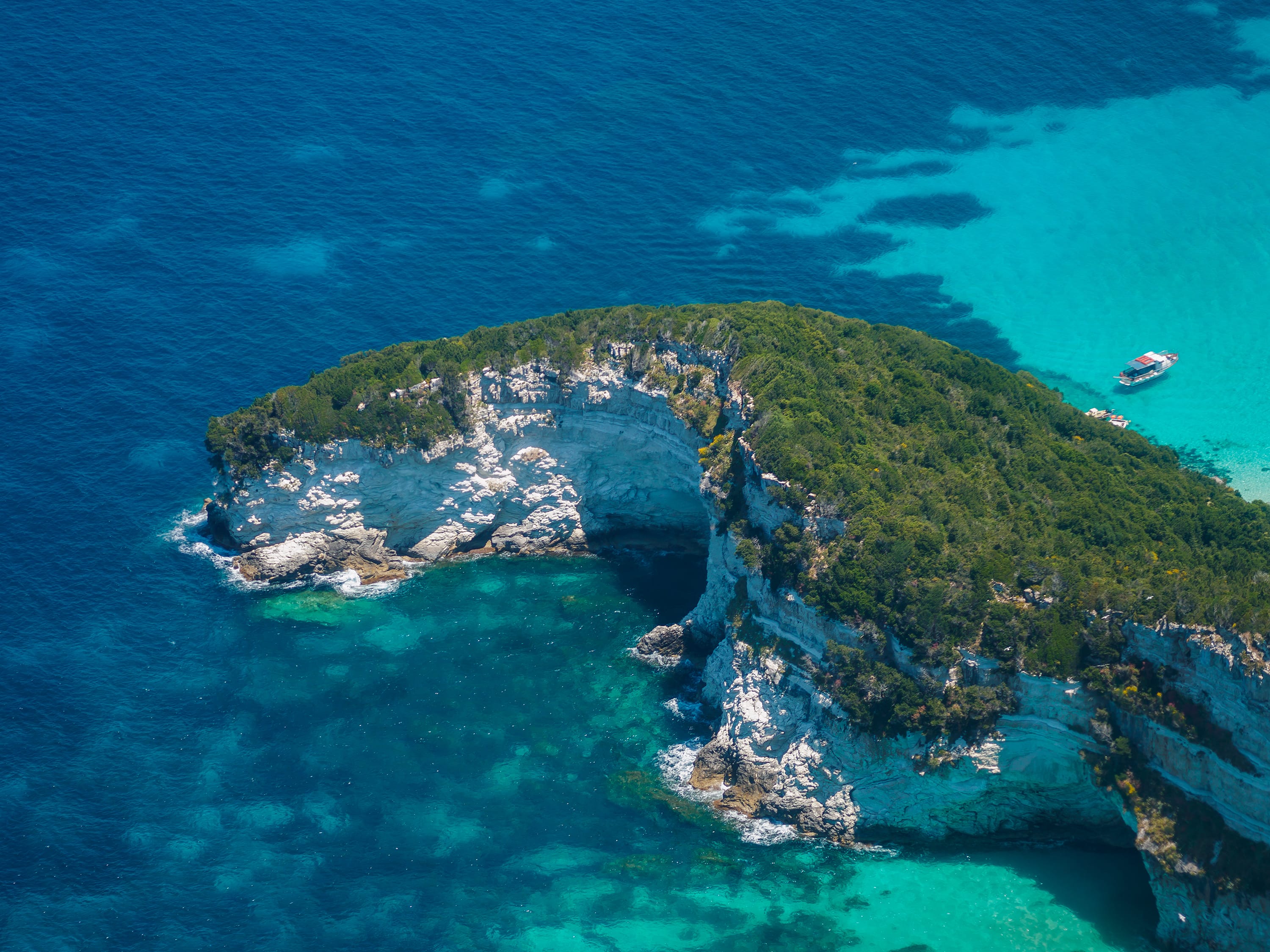 an island in the water